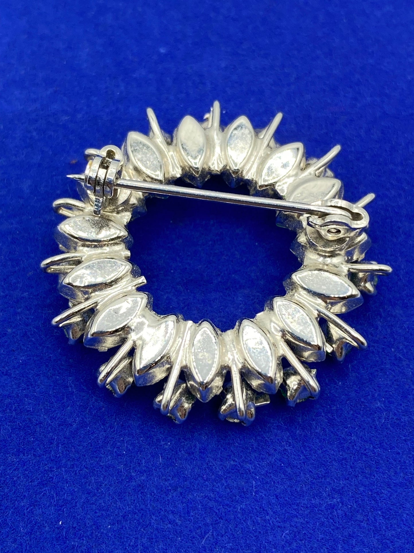 Uranium Rhinestone Circle Brooch