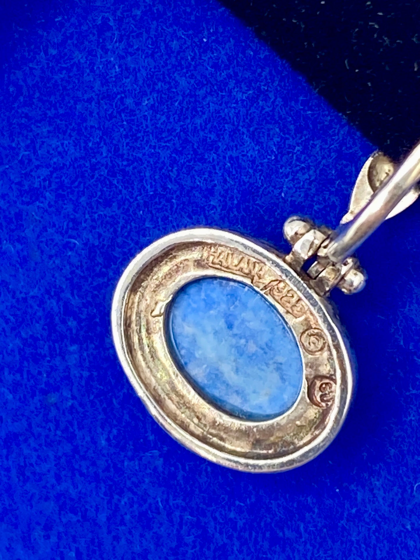 Sterling Silver Blue Stone Earrings