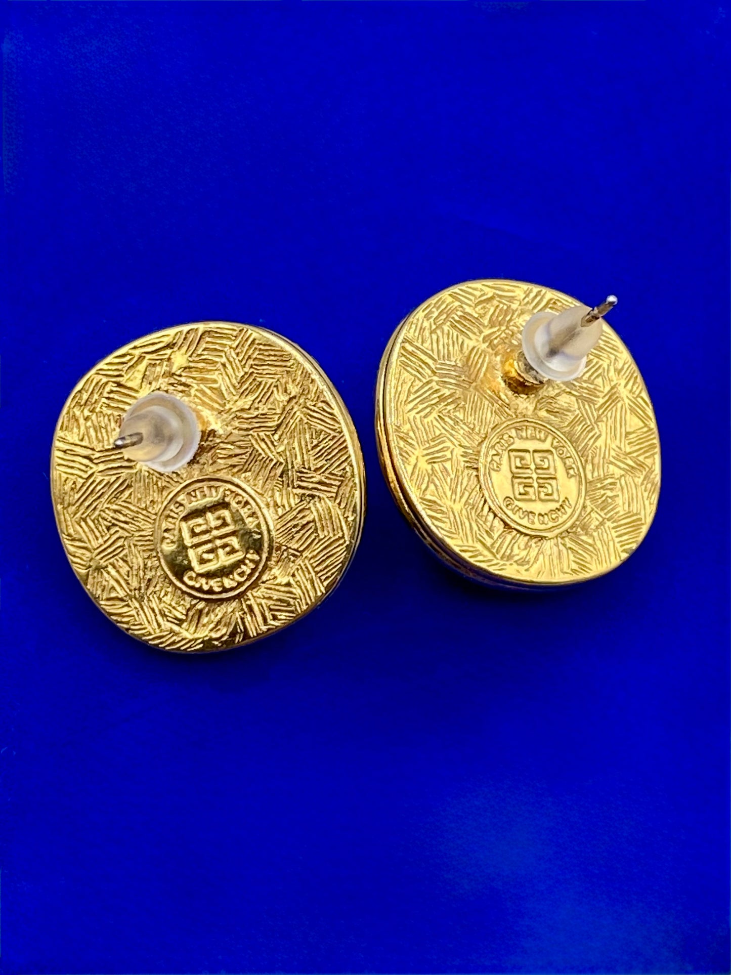 Vintage Givenchy Gold Tone Faux Pearl Earrings