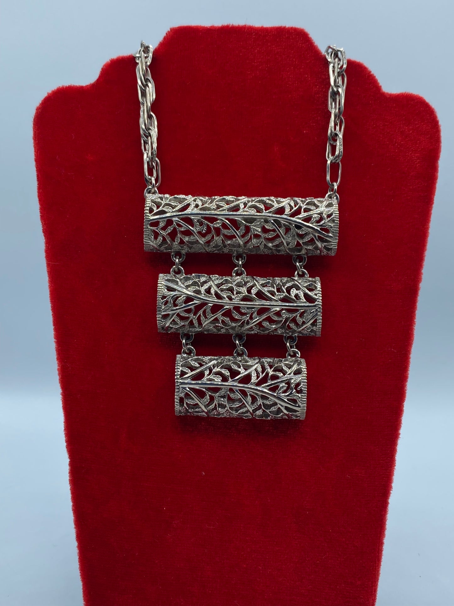 Vintage Lucien Piccard Silver Tone Statement Necklace
