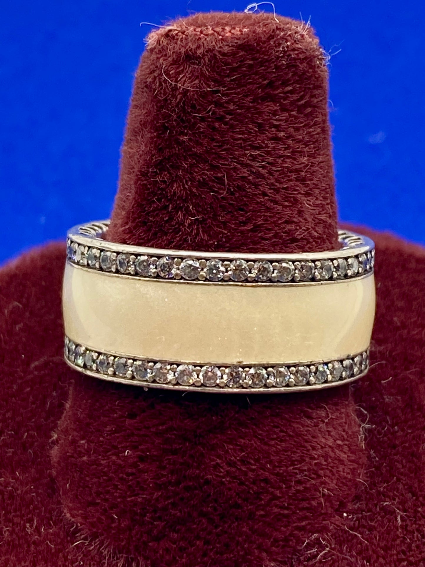 Pandora Enameled Sterling Silver CZ Ring