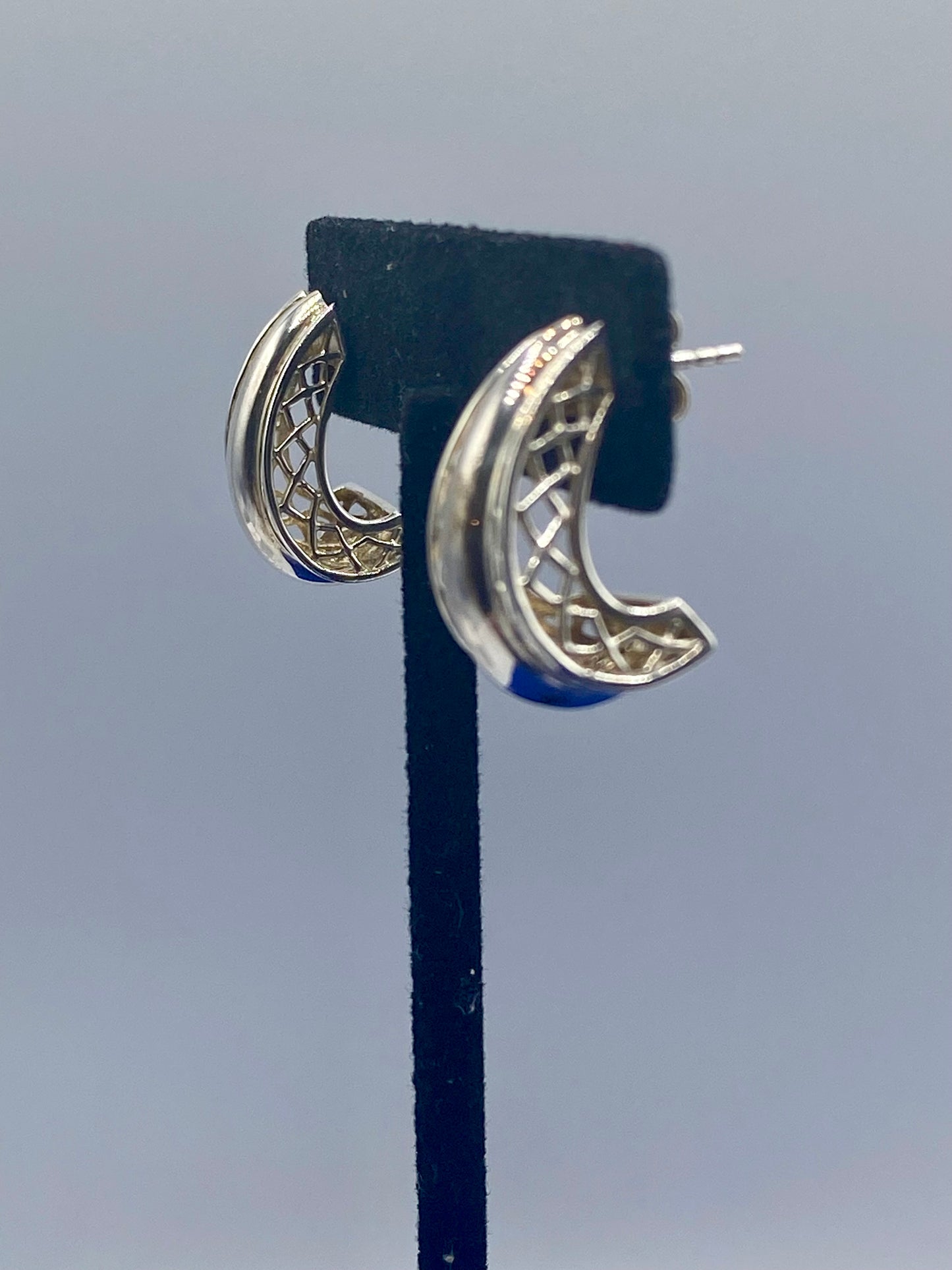 Fancy Thailand Sterling Silver Hoop Earrings