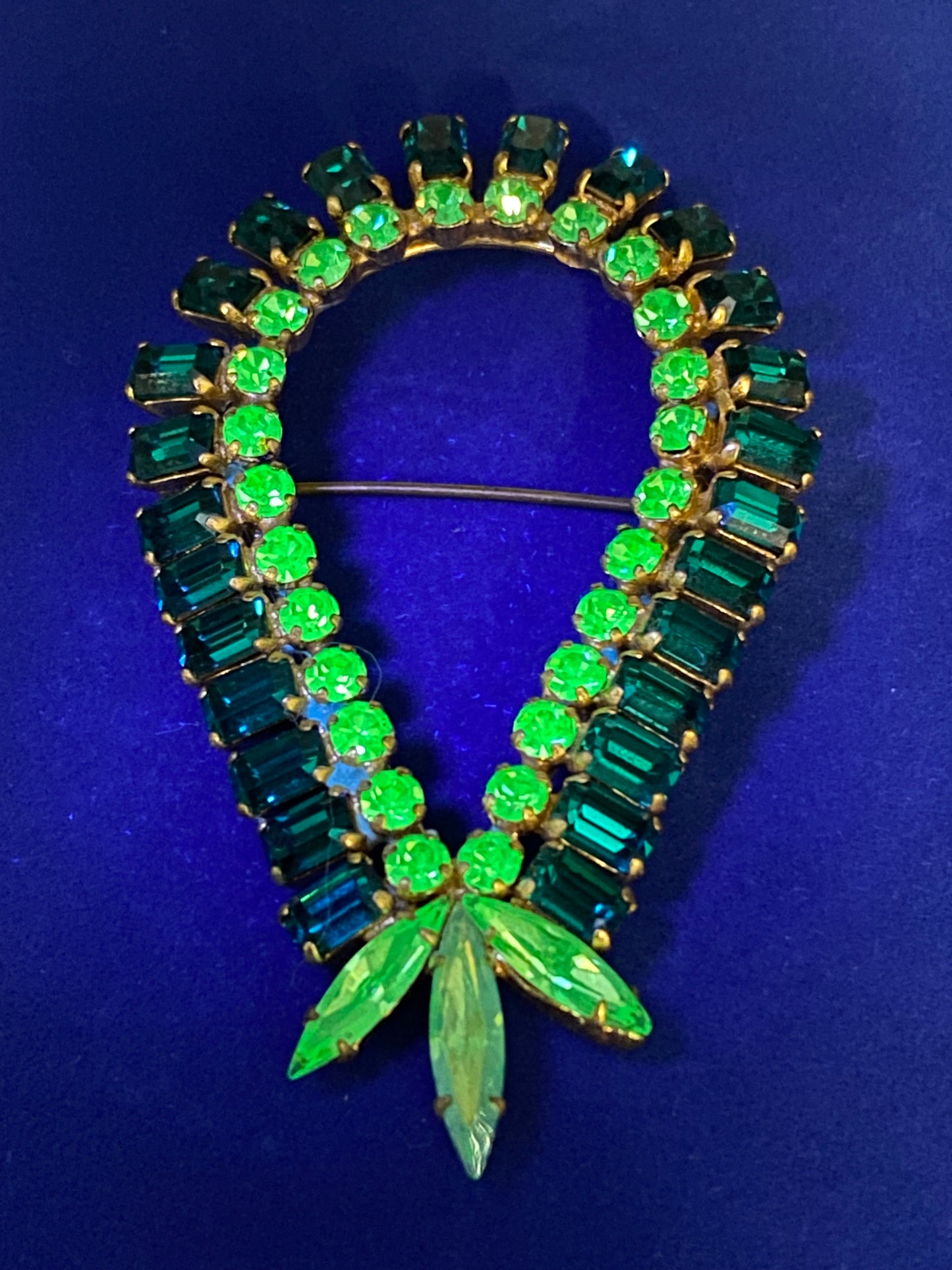 Austria Uranium Rhinestone Brooch