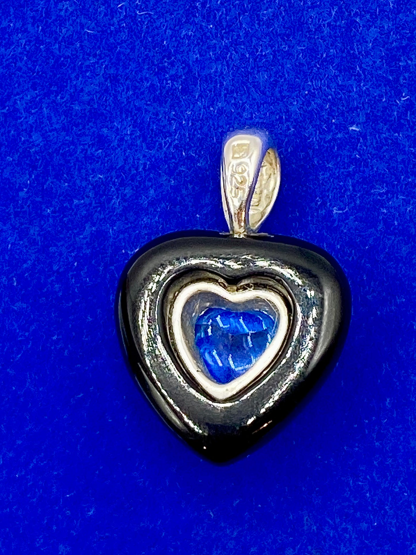 Michelle Abala Black Onyx And Blue Topaz Pendant