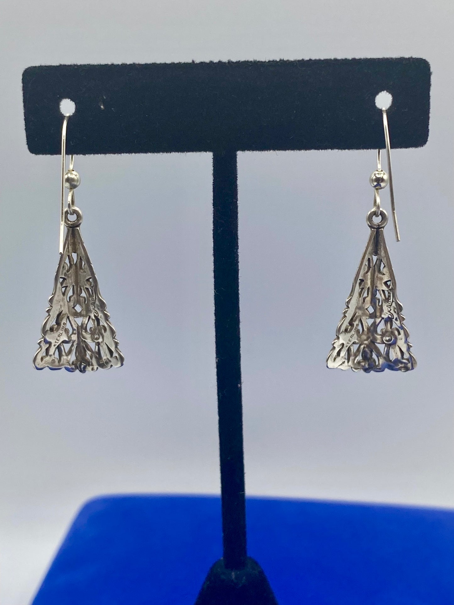 Sterling Silver Jezlaine Triangle Earrings