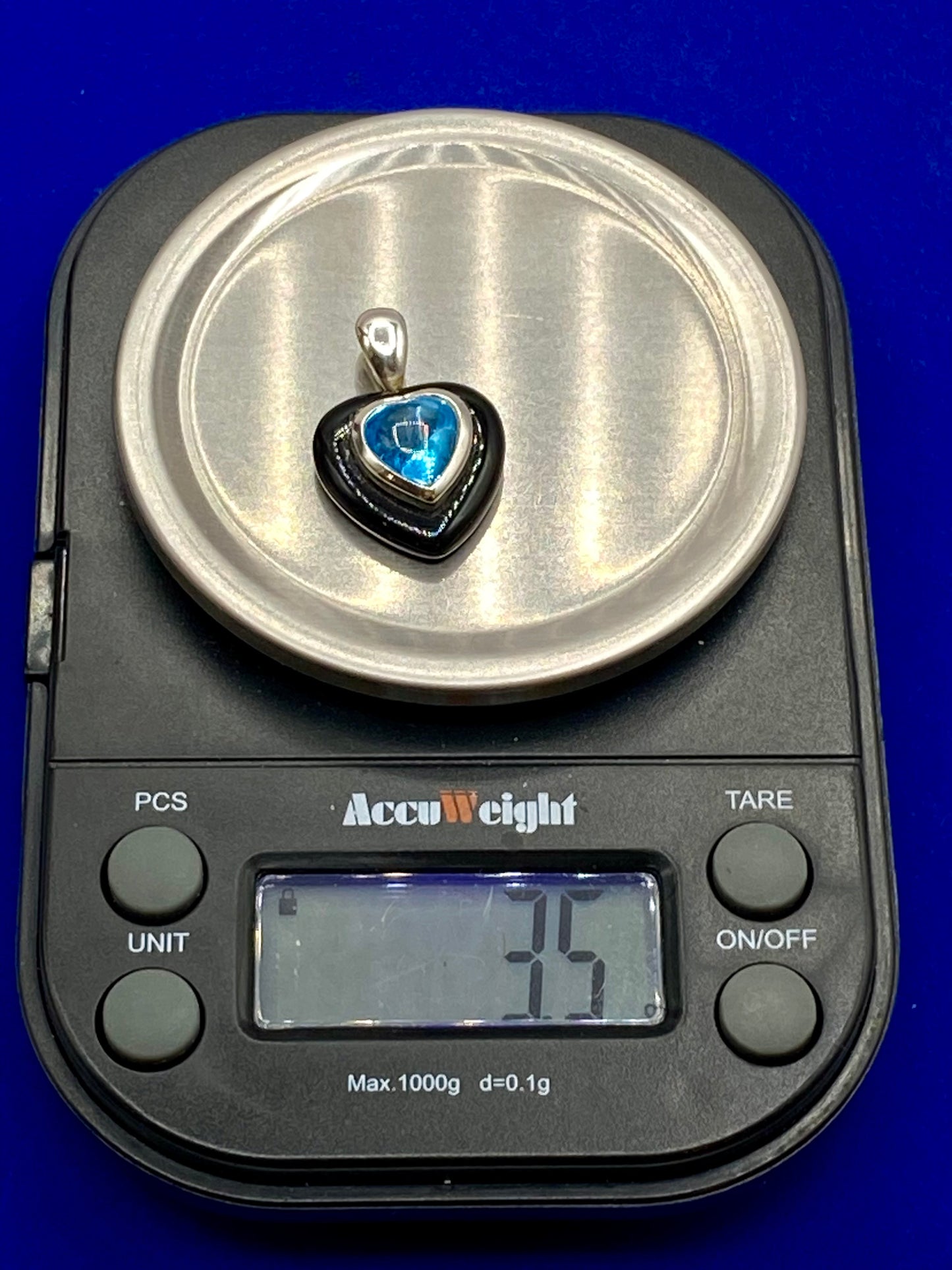 Michelle Abala Black Onyx And Blue Topaz Pendant