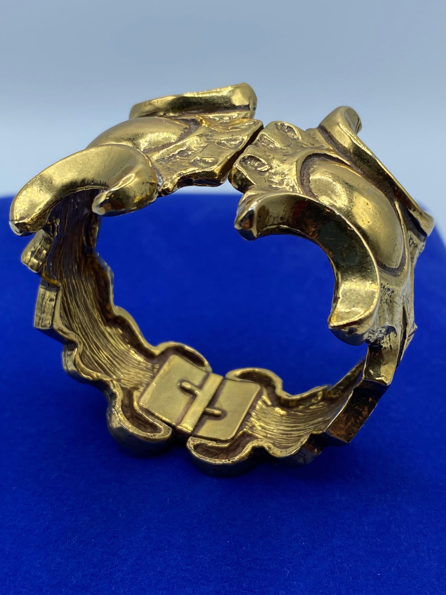Gold Tone Modernist Clamper Bracelet