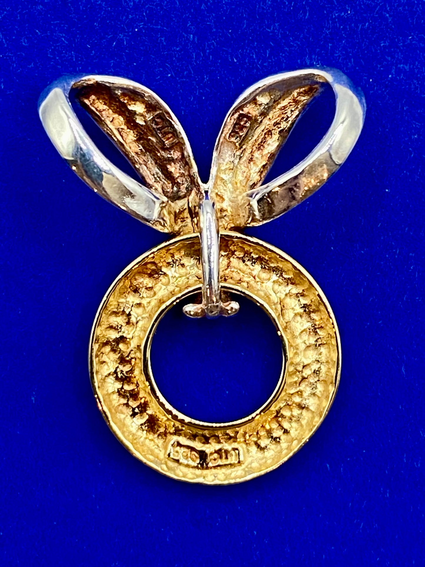 Geometric Sterling Silver Vermeil Signed UTC Pendant