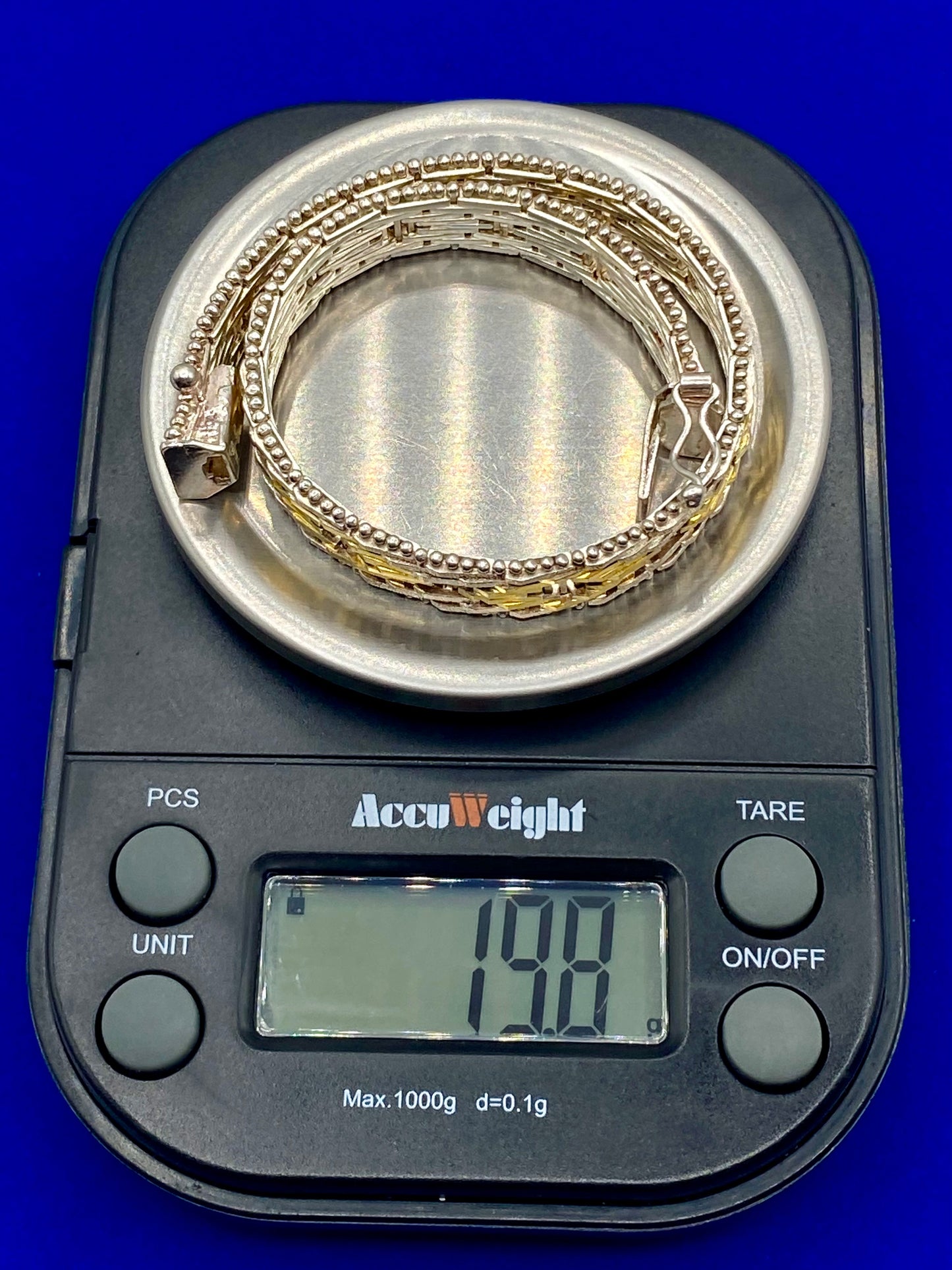 Milor Italy 925 Sterling Silver Gold Two Toned Diamond Cut Bracelet