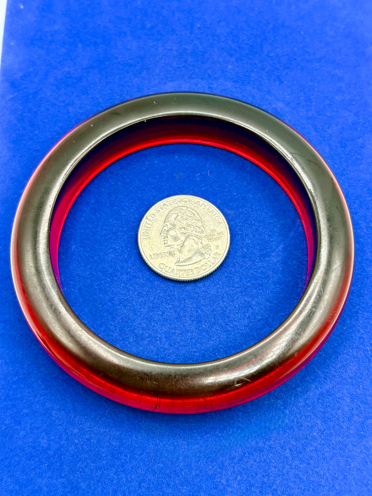Vintage Lucite Cherry Red Bangle Bracelet