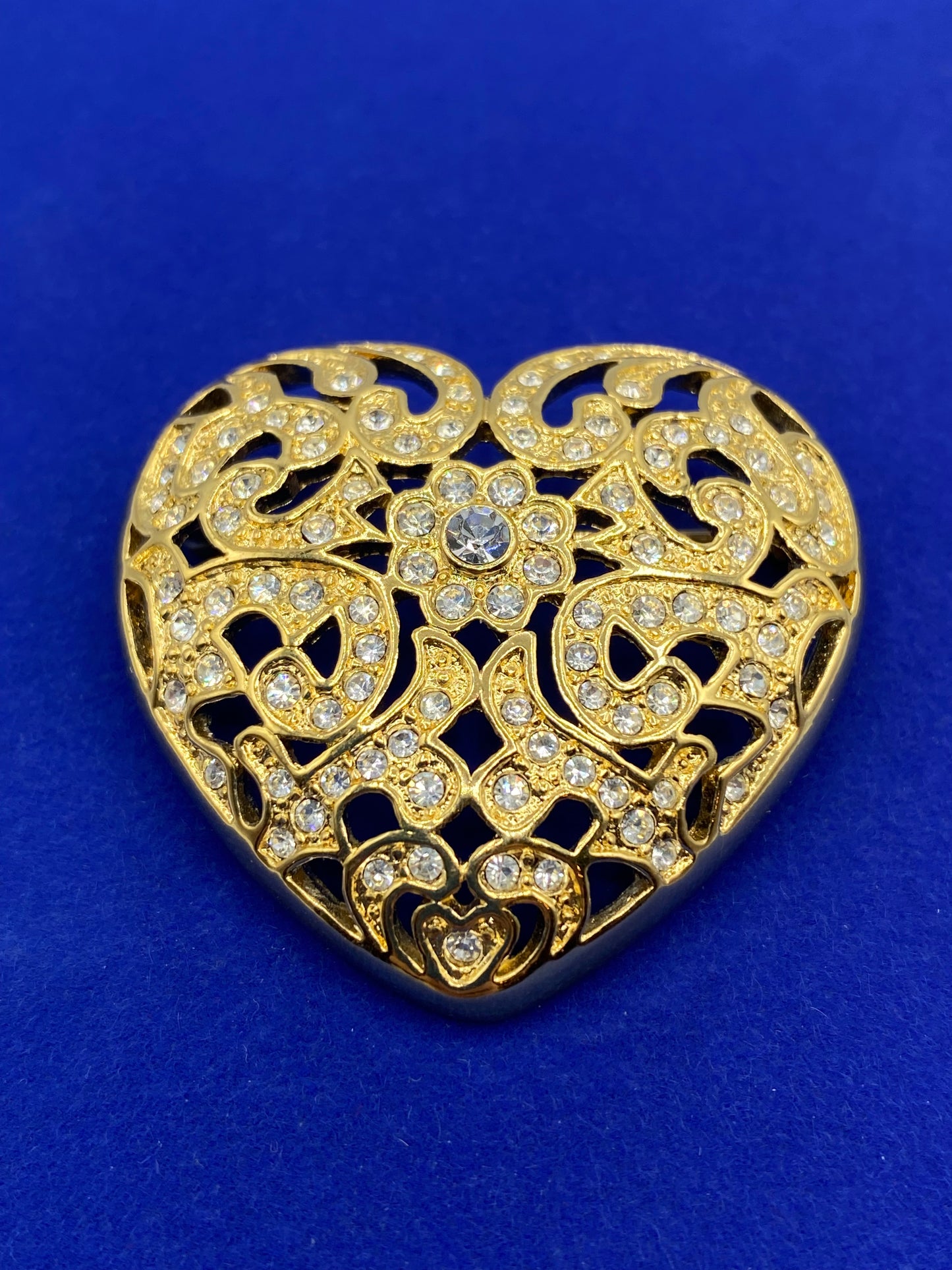 Napier Rhinestone Heart Brooch