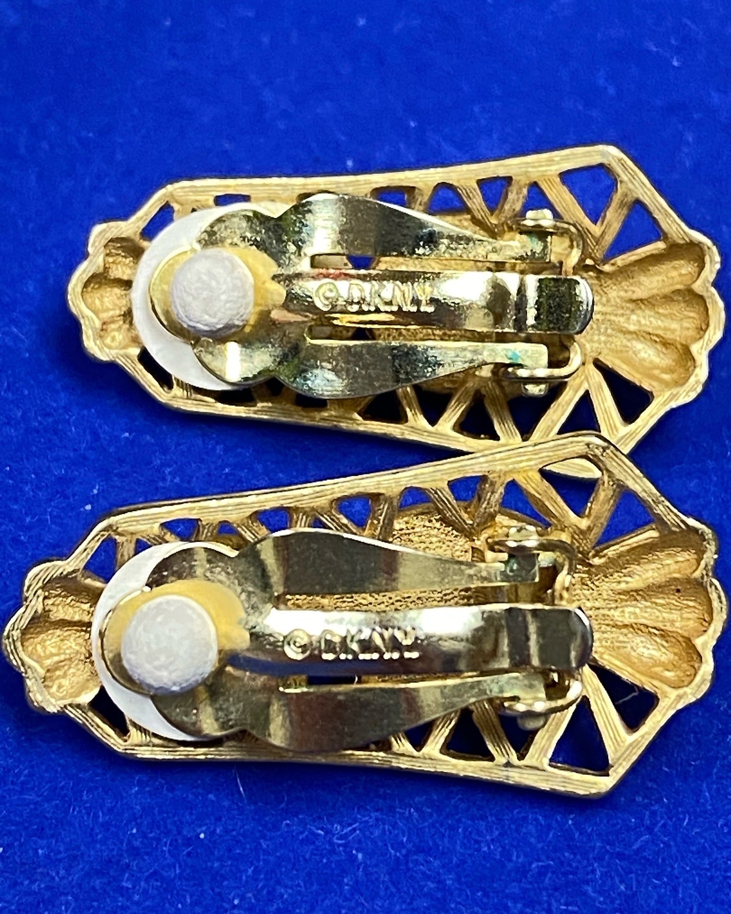 Vintage DKNY Gold Tone Clip Ons