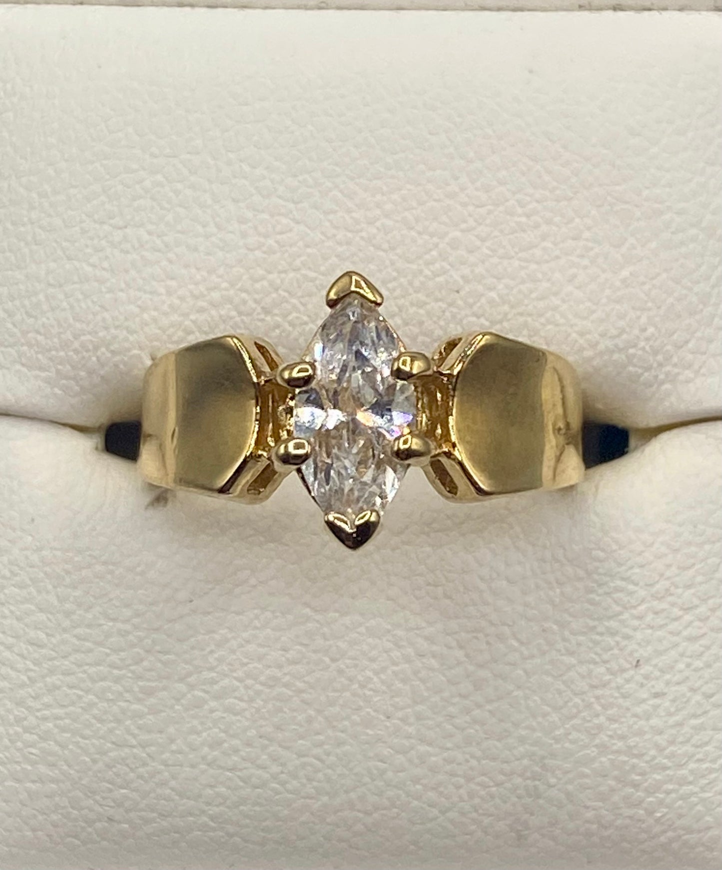 Gold Tone Marquise Cut Ring