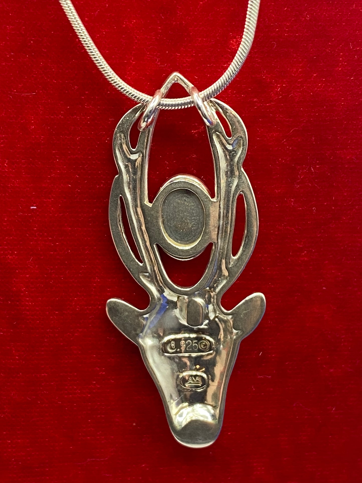 Victoria Adams Sterling Silver Carolyn Pollack Deer Head Pendant Necklace