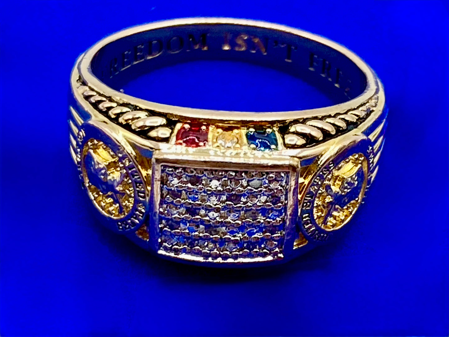 Danbury Mint “Freedom Isn’t Free” Gold Tone Ring
