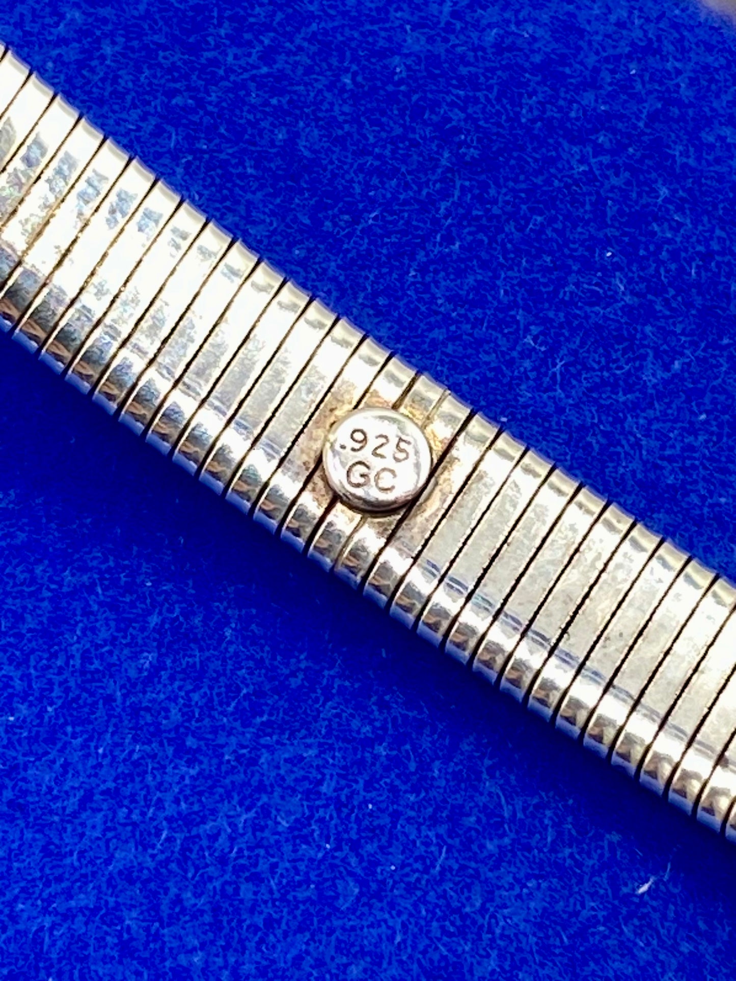 GC Sterling Silver Small Mesh Link Bangle Bracelet