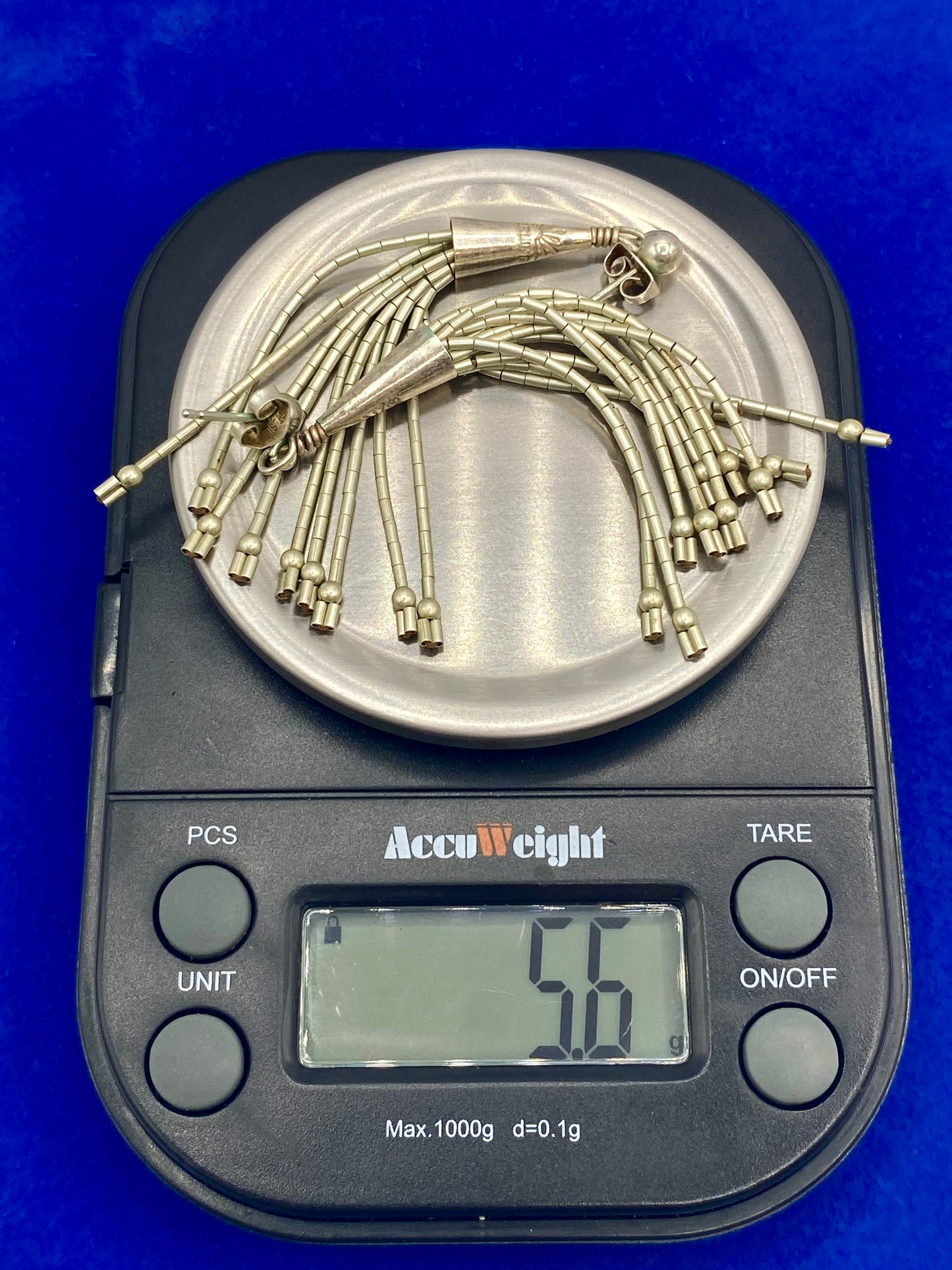 Vintage Native American Sterling Liquid Silver Earrings