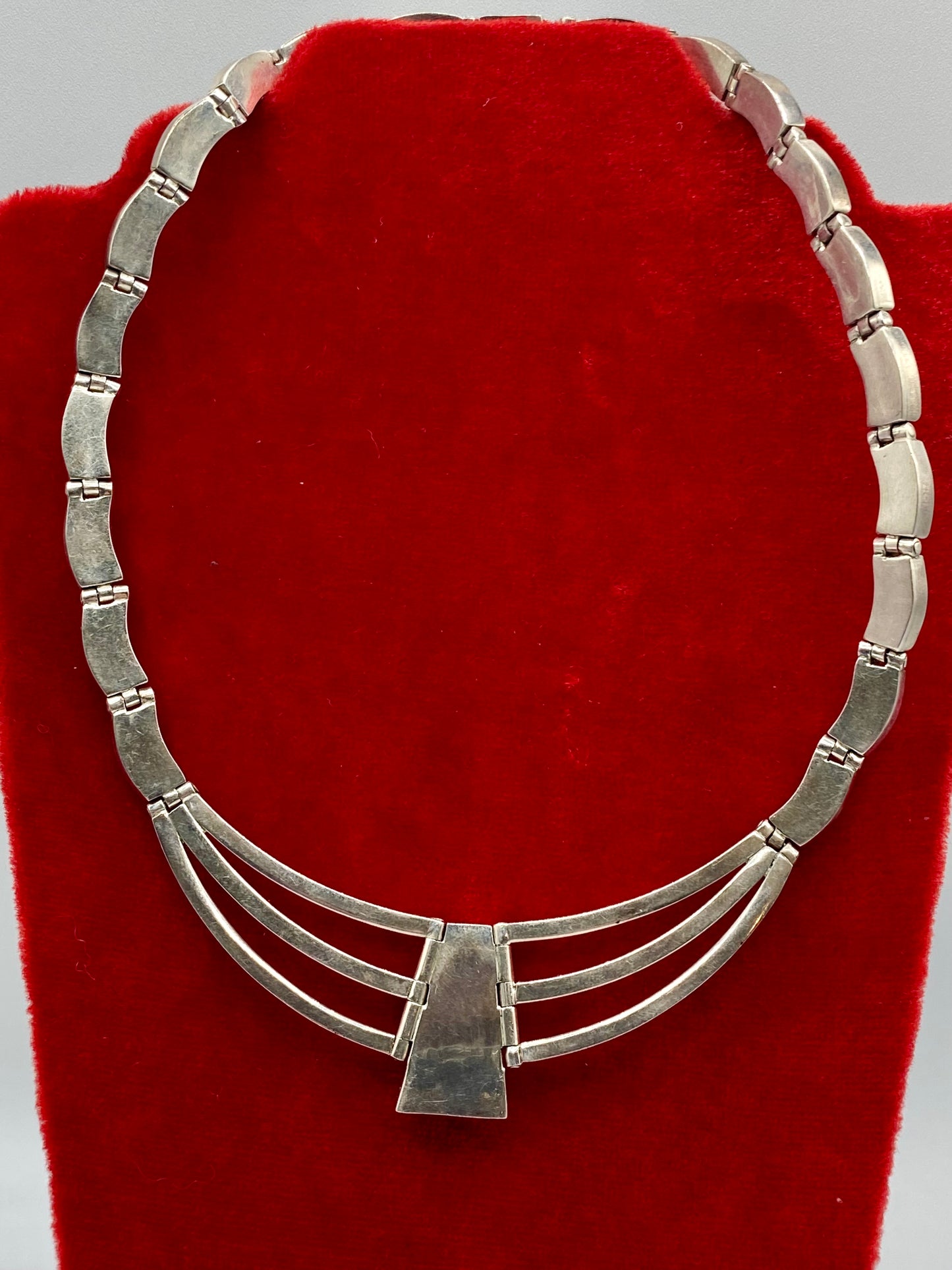Vintage Lapis Lazuli 950 Silver Choker Necklace