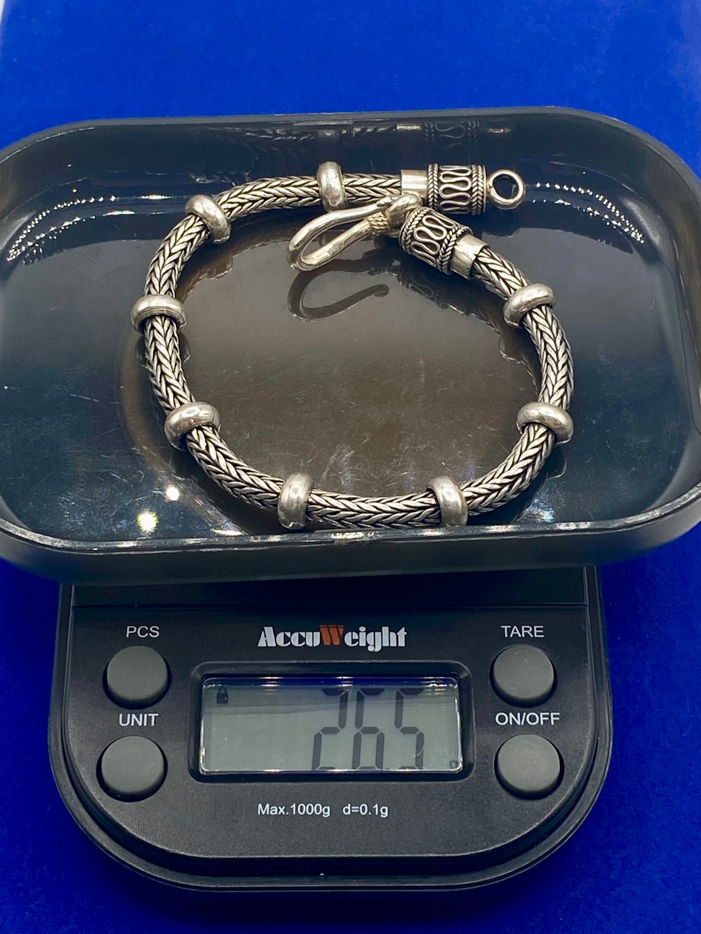 Sterling Silver BA Rope Bracelet