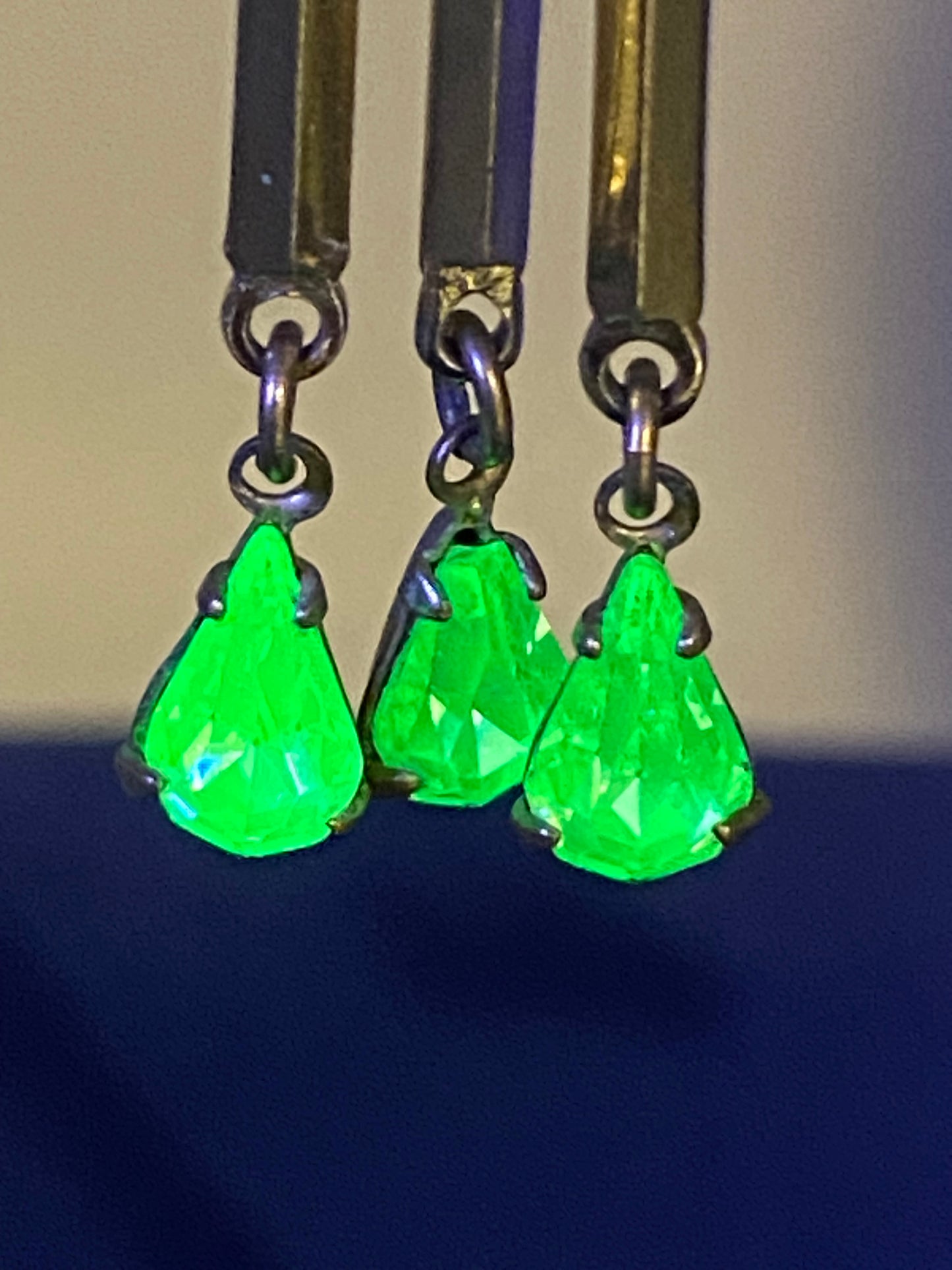 Uranium Glass Screw Back Earrings