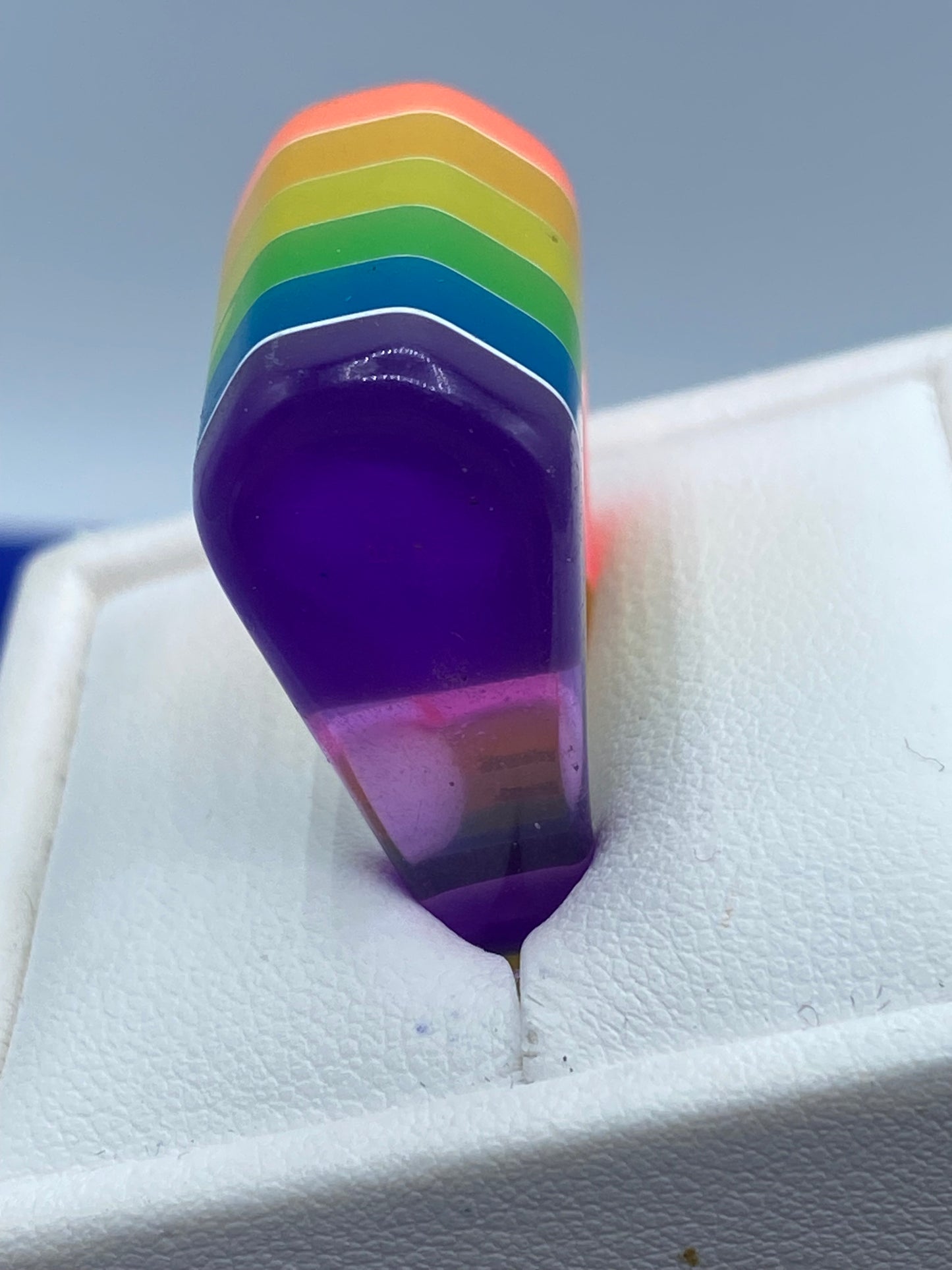 Vintage 80’s Rainbow Lucite Ring