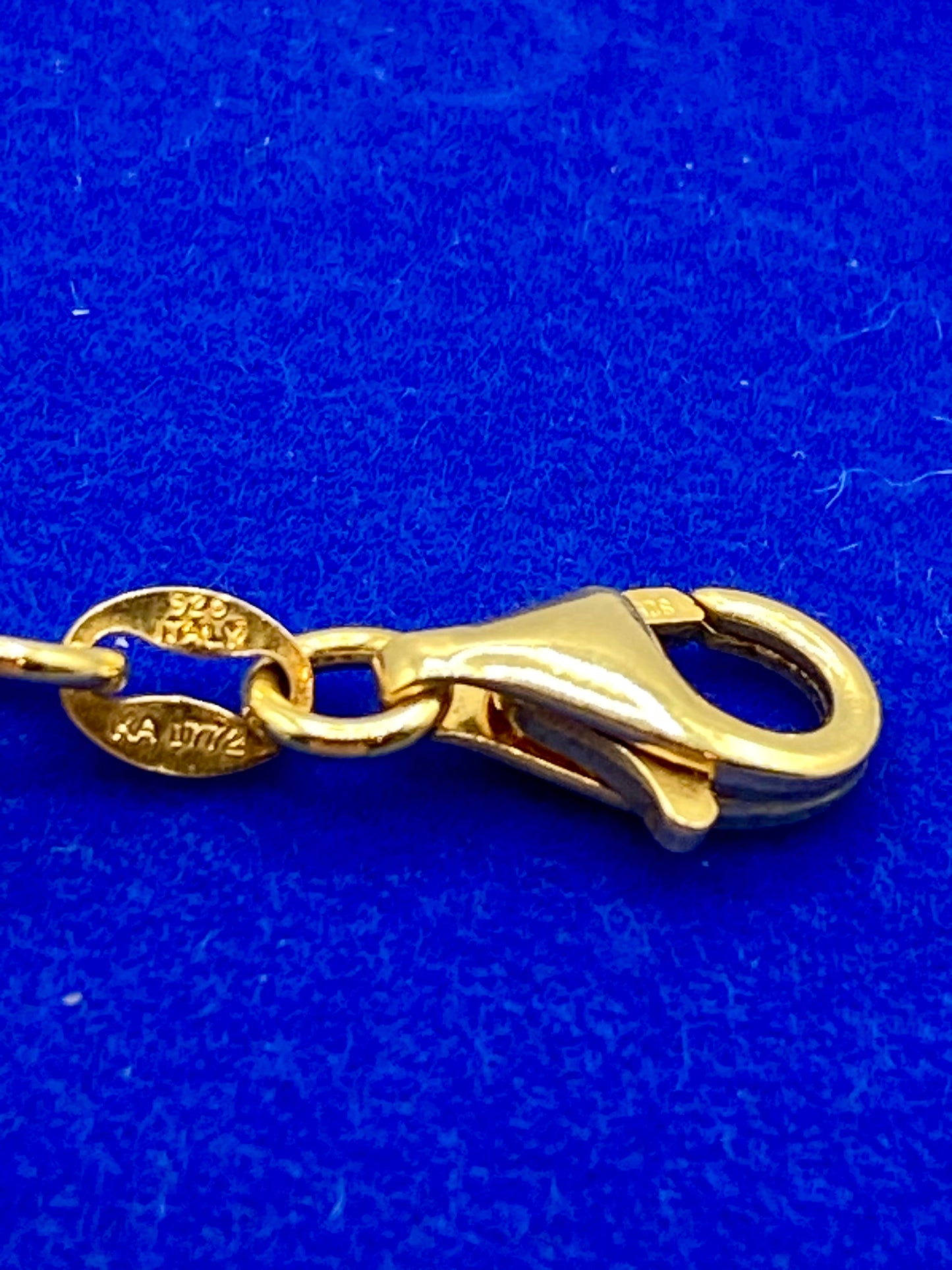 Italian KA 1772 Vermeil Sterling Silver 925 Rope Bracelet