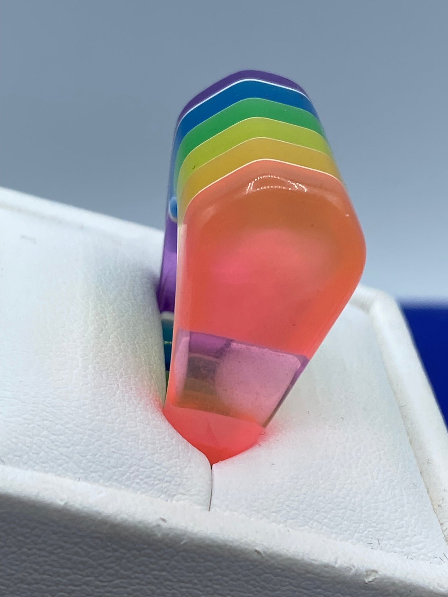 Vintage 80’s Rainbow Lucite Ring
