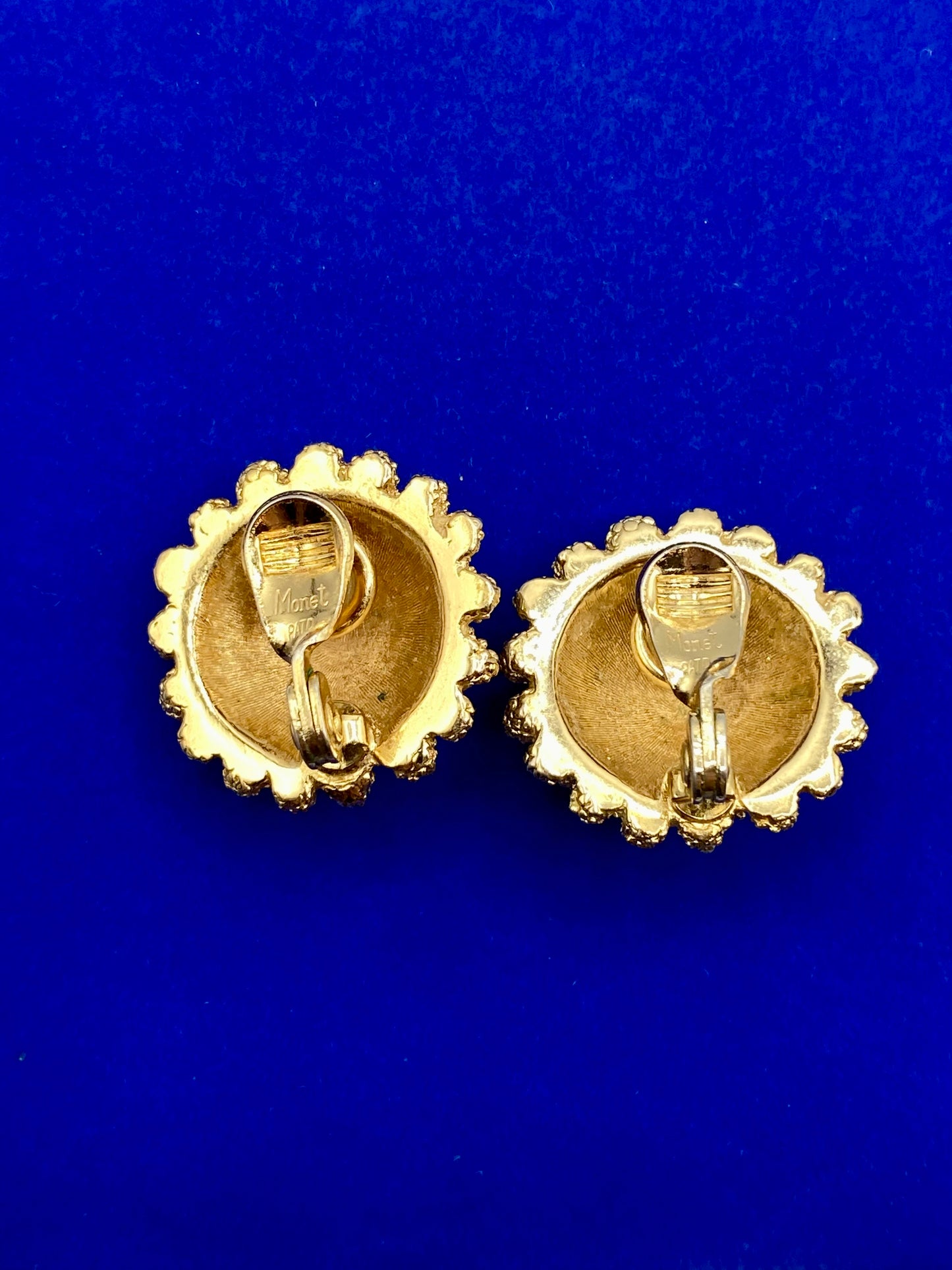 Vintage Monet Pom-Pom Gold Tone Clip Ons