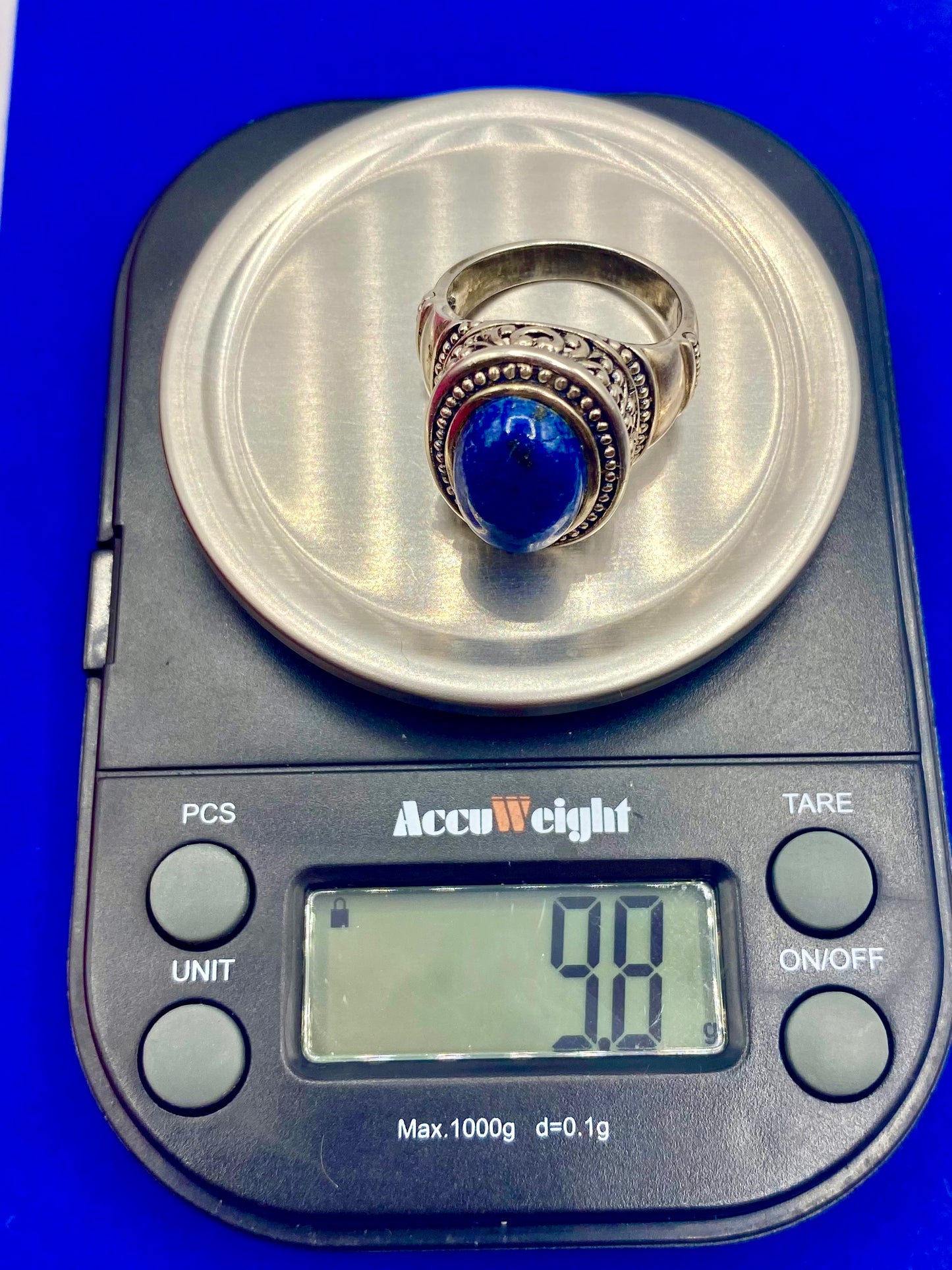 Sterling Silver Lapis Lazuli Oval Cut Ring