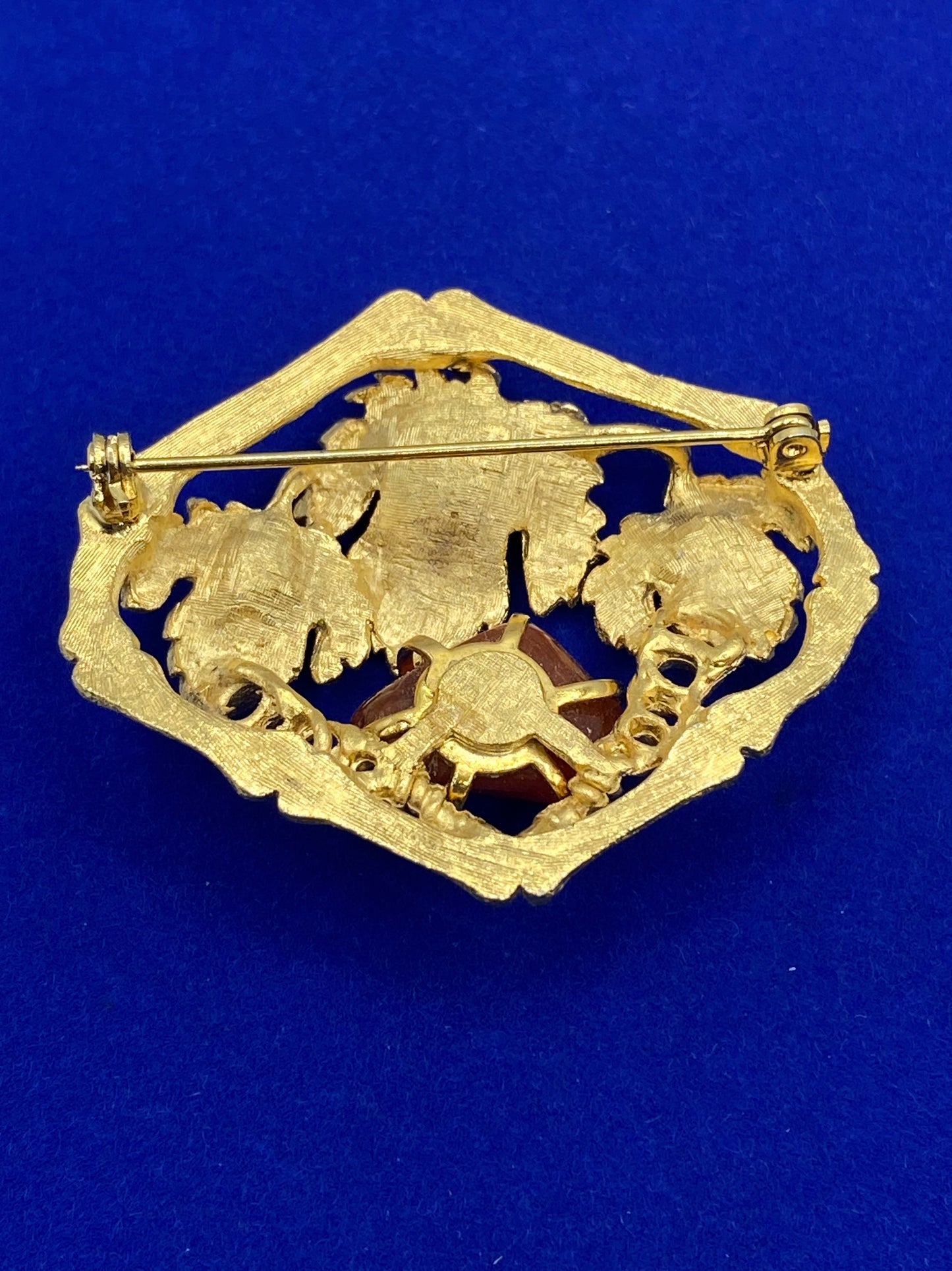 Gold Tone Stone Brooch