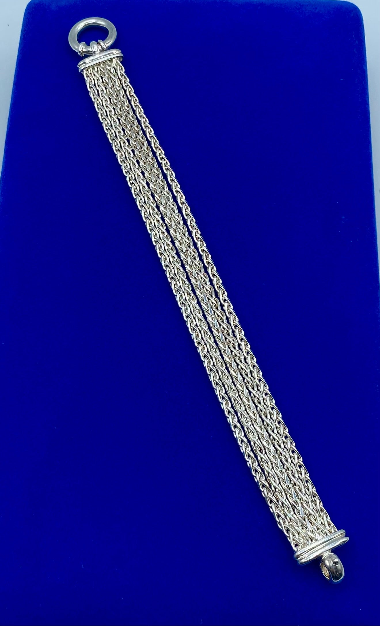 Sterling Silver Milor Italy Multi Chain Bracelet