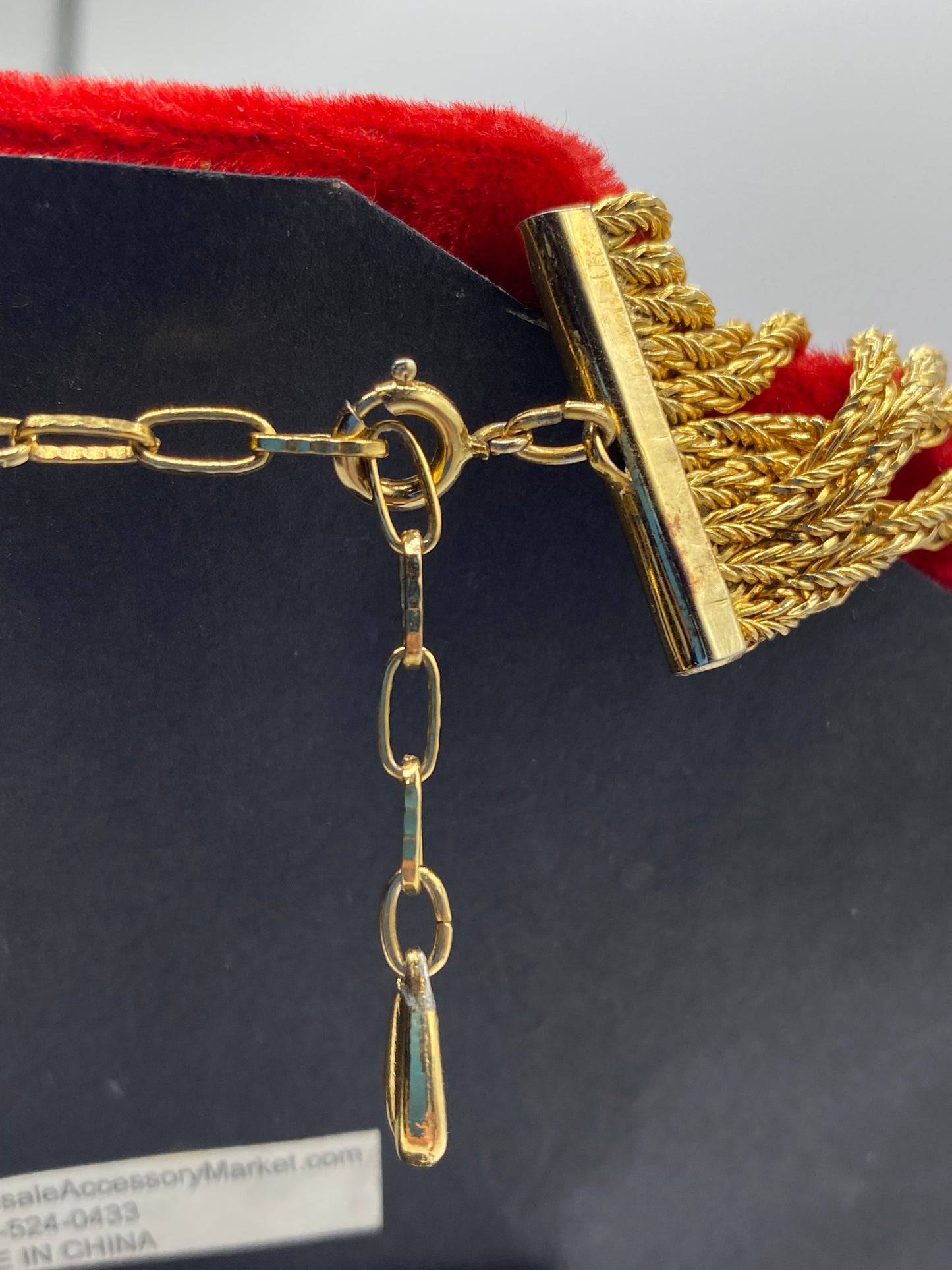 Multi Strand Gold Tone Necklace