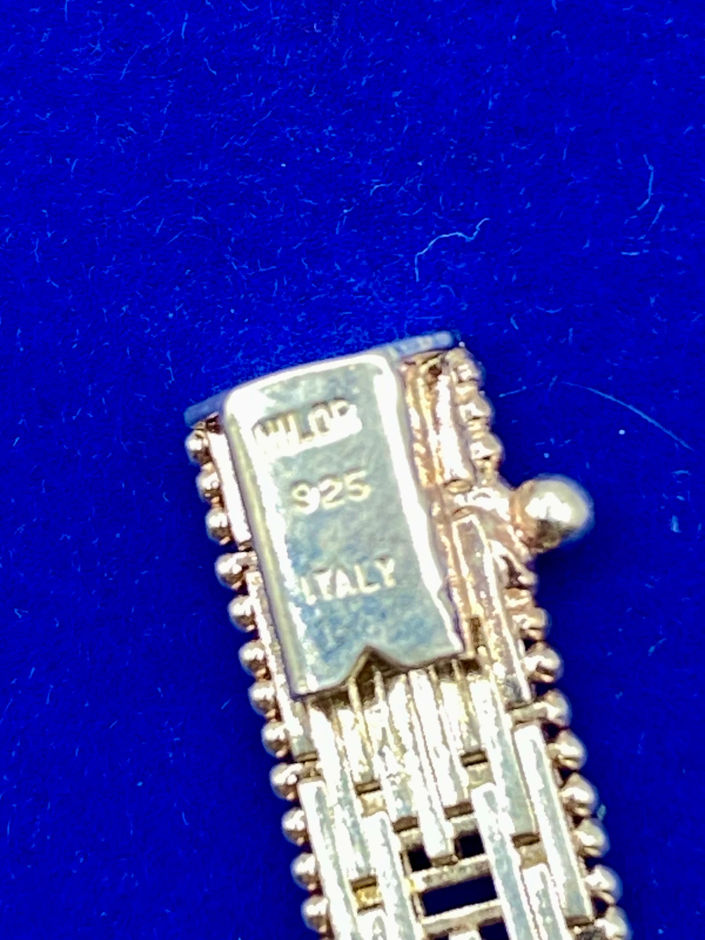 Milor Italy 925 Sterling Silver Gold Two Toned Diamond Cut Bracelet