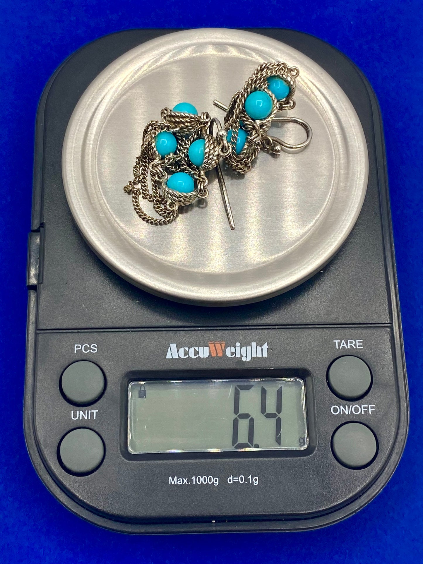 Sterling Silver Turquoise Ball Earrings