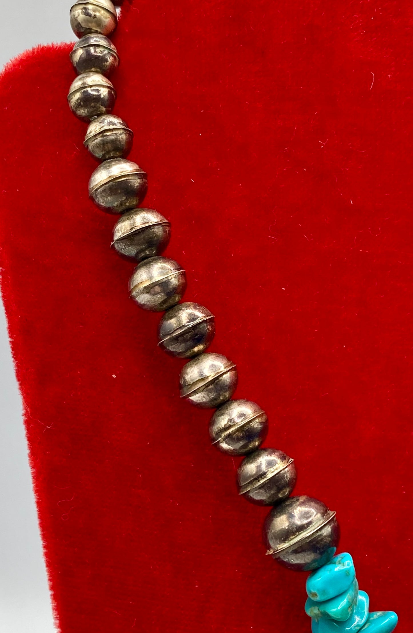 Vintage Navajo Sterling Silver Turquoise Necklace