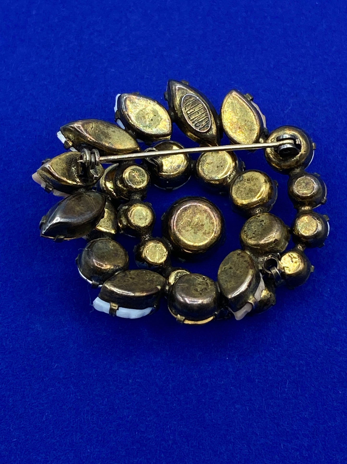 Vintage Regency Brown & AB Rhinestone Brooch