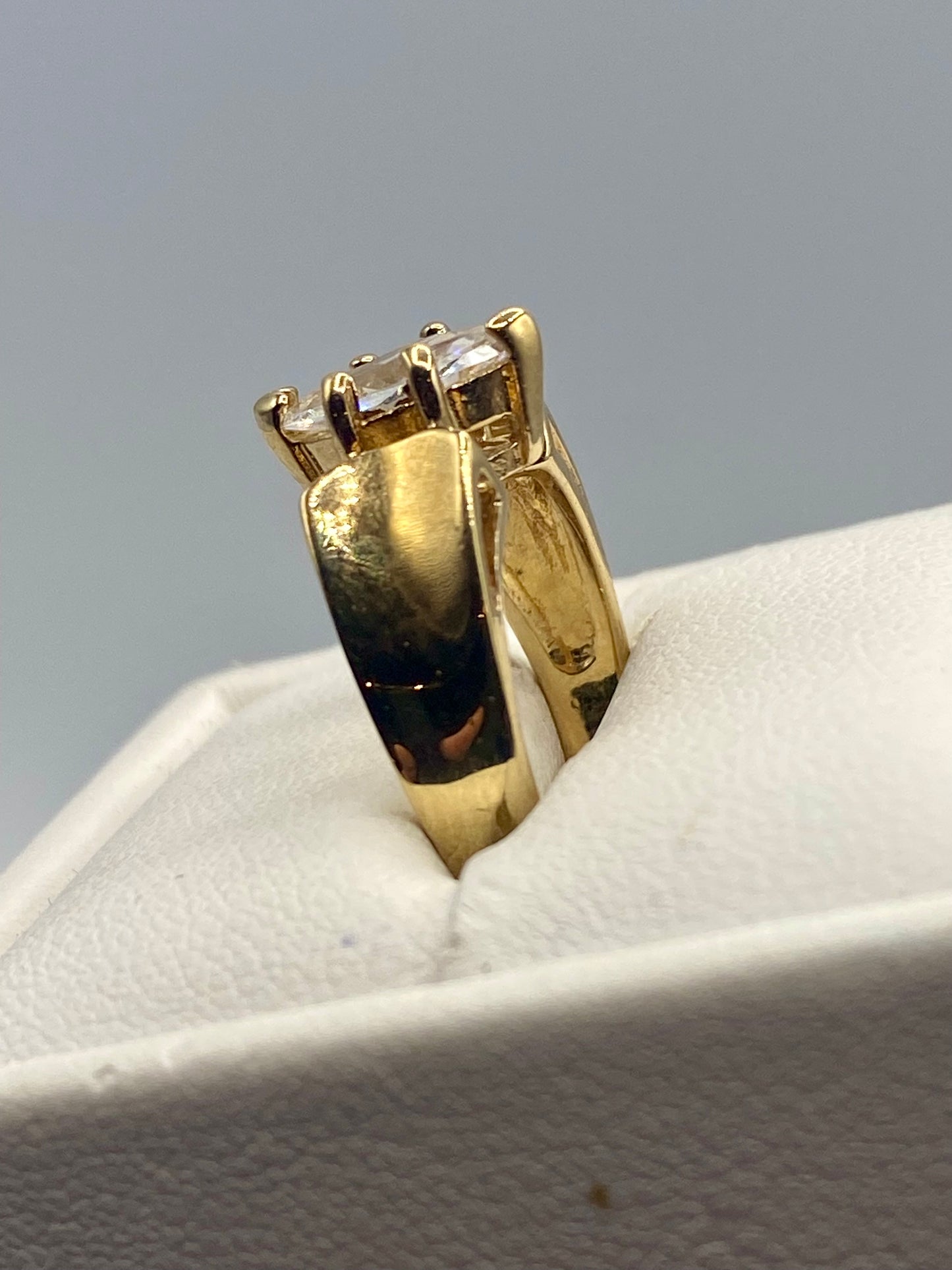 Gold Tone Marquise Cut Ring