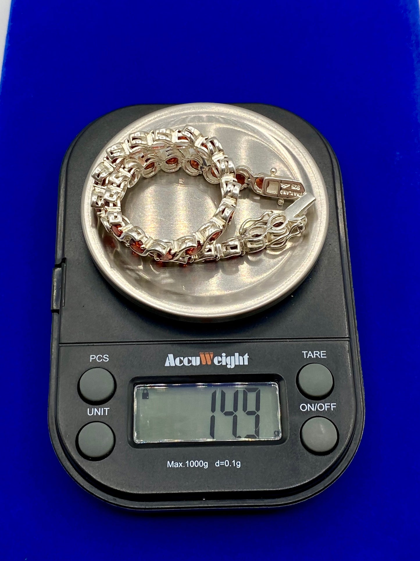 Sterling Silver Thailand Garnet Tennis Bracelet