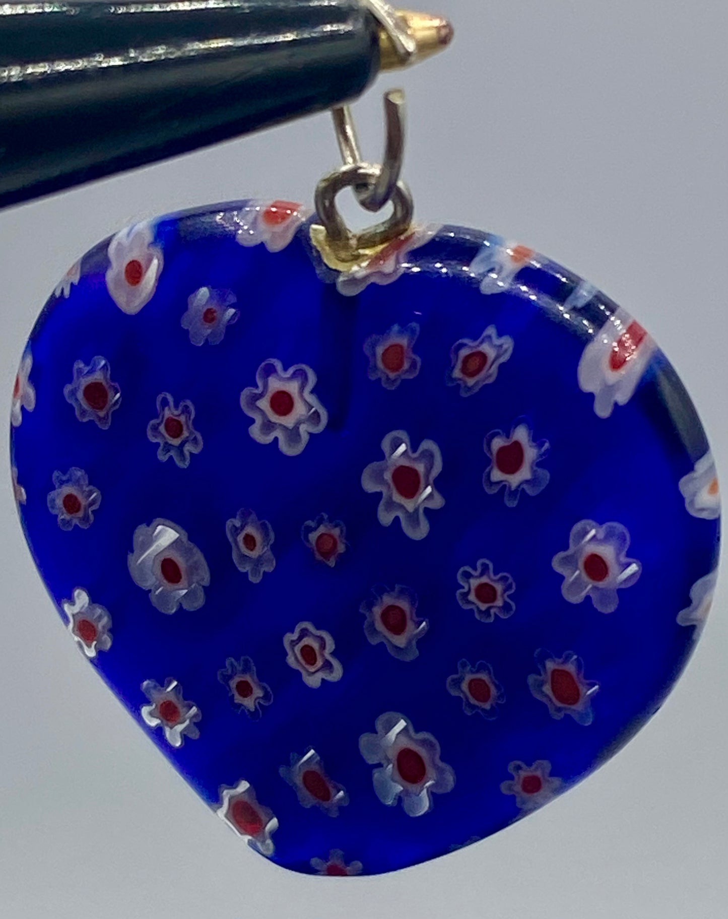 Millefiori Heart Glass Pendant