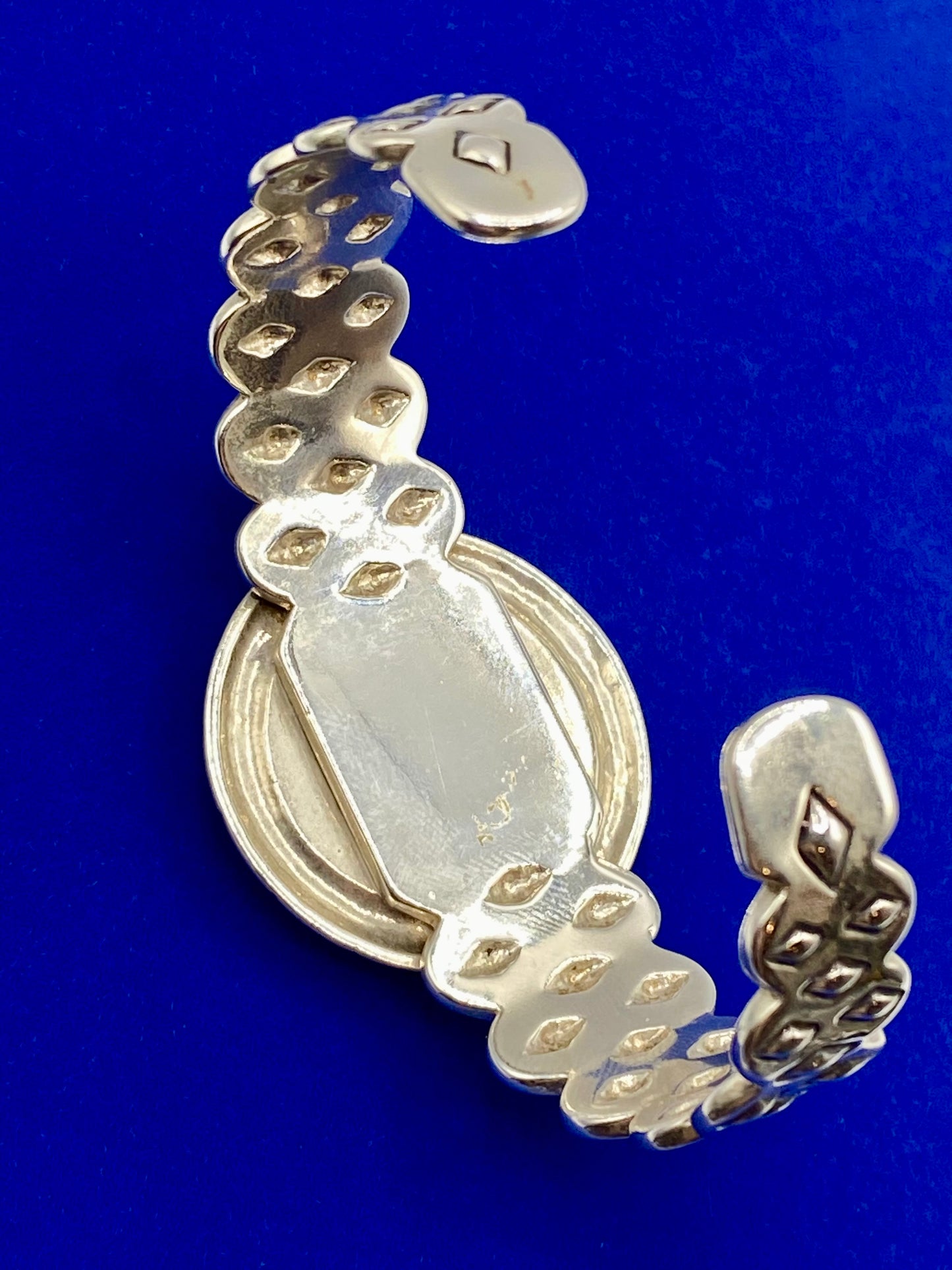 Carolyn Pollack Sterling Silver Lapis Mother of Pearl Mosaic Inlay Cuff Bracelet