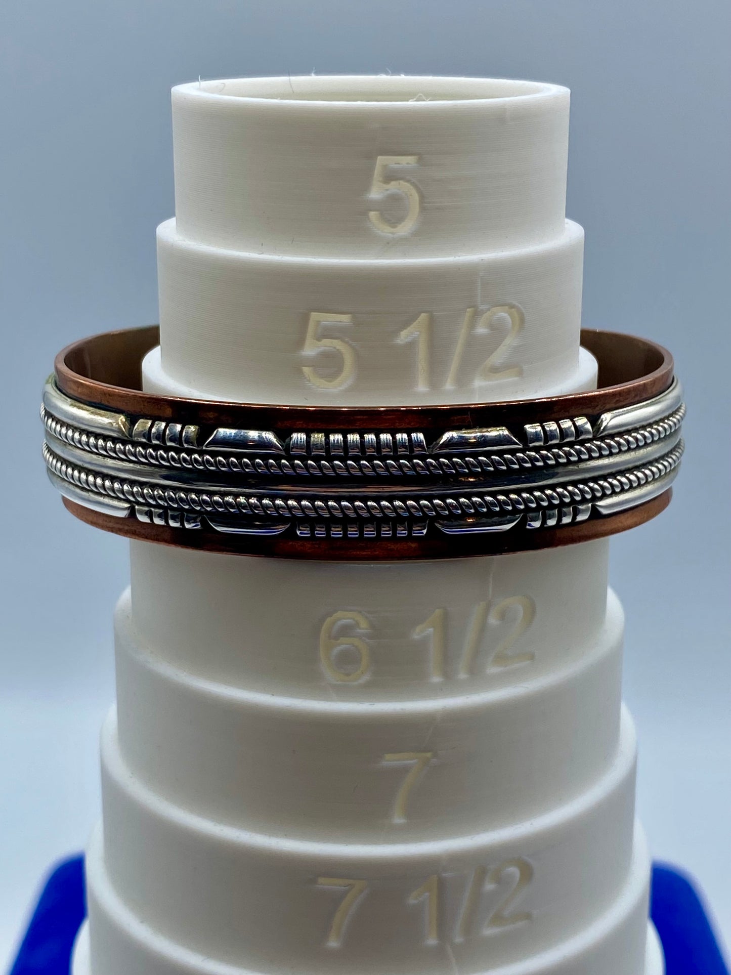 Vintage Waldeck WJ Copper & Sterling Silver Cuff Bracelet