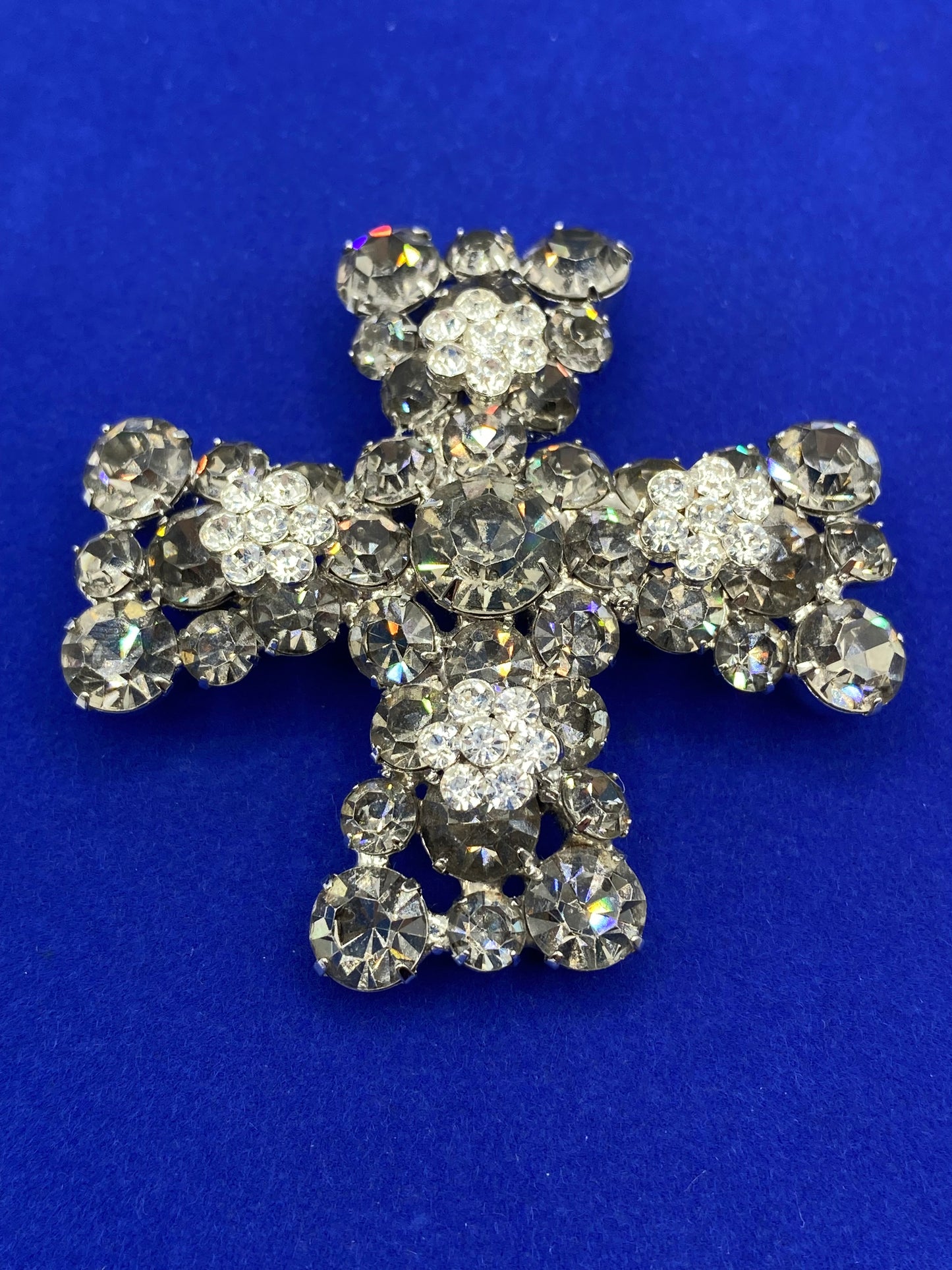 Weiss Rhinestone Cross Brooch