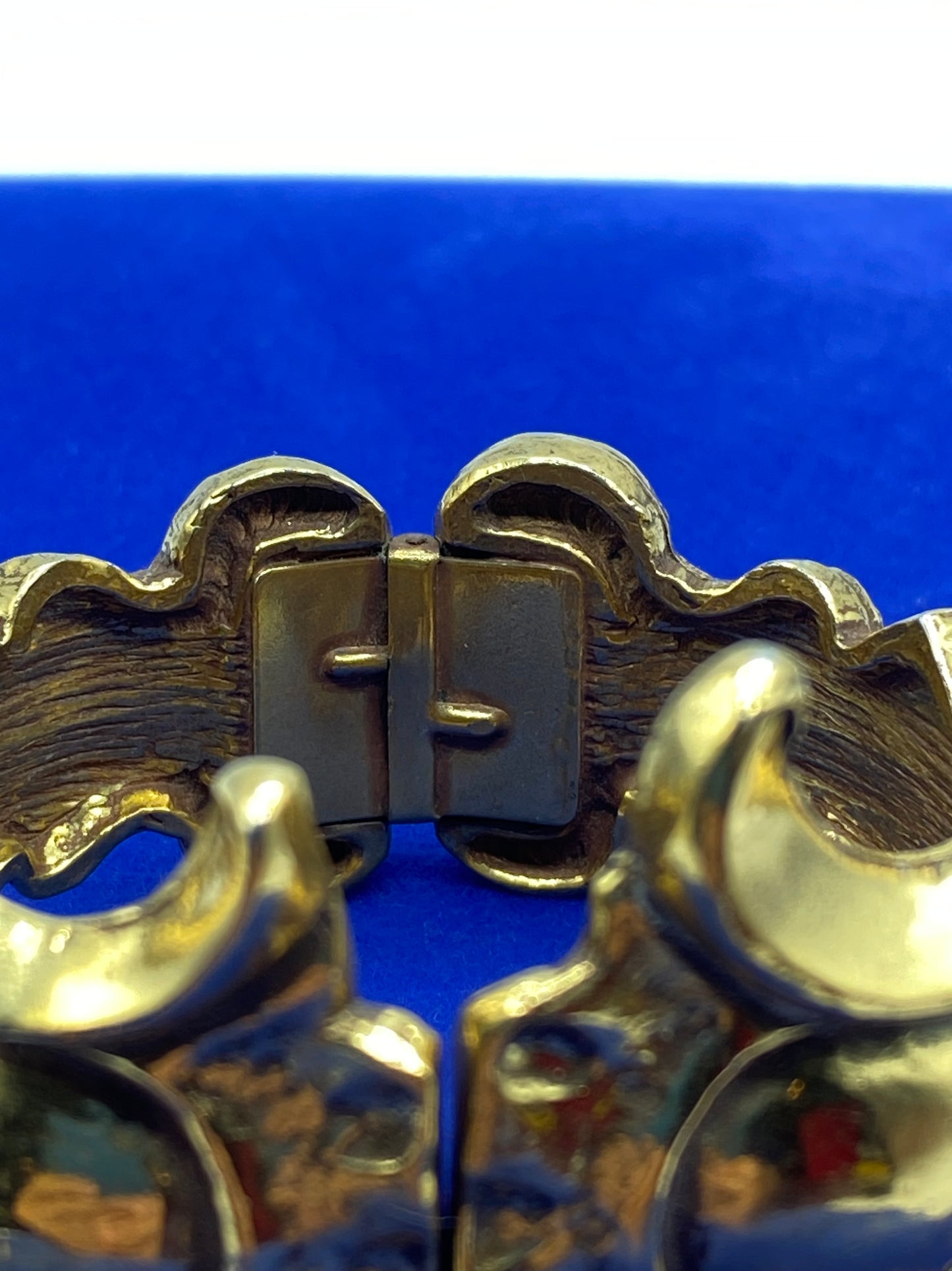 Gold Tone Modernist Clamper Bracelet