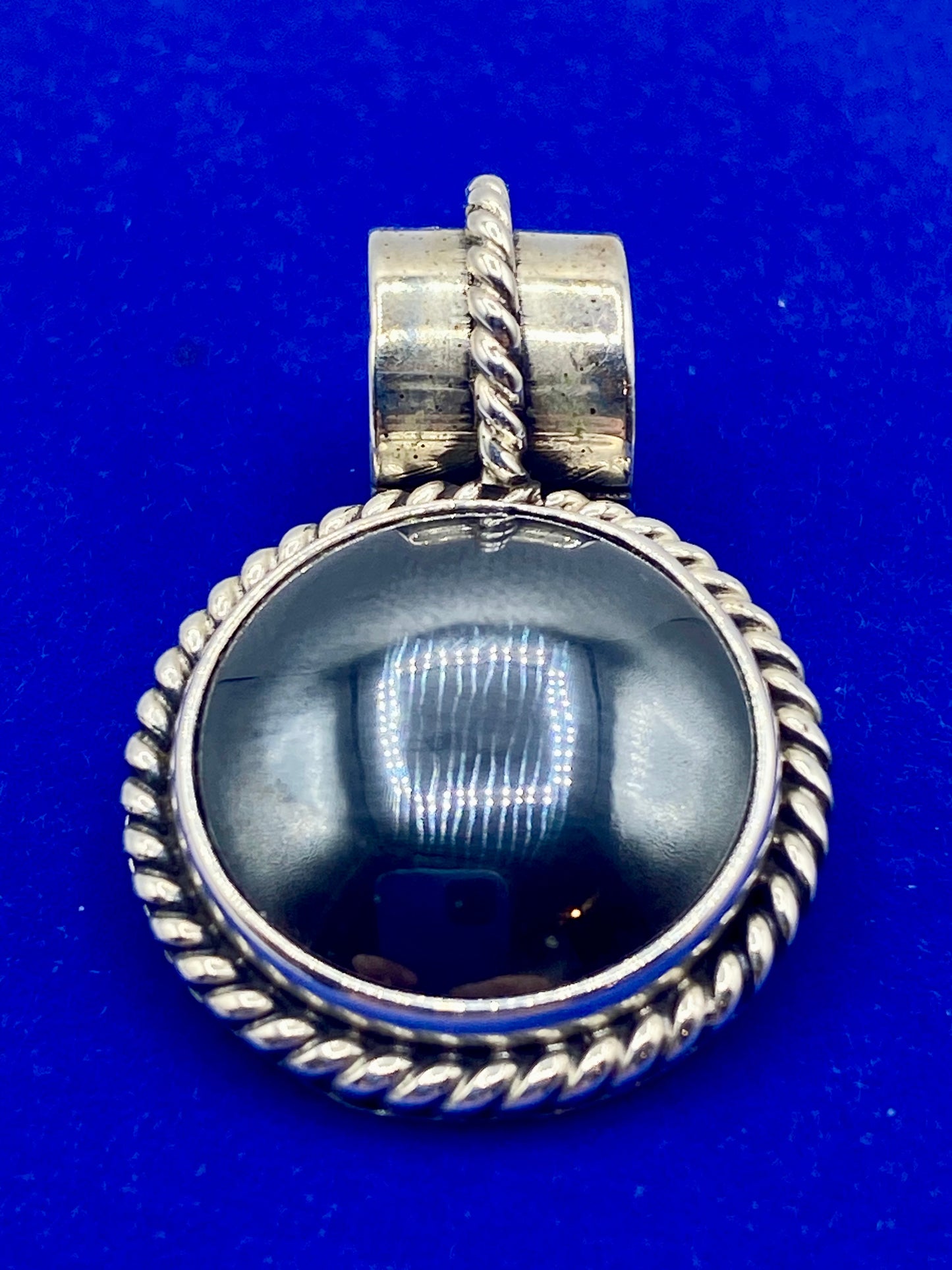 Vintage Taxco Sterling Silver Hematite Pendant
