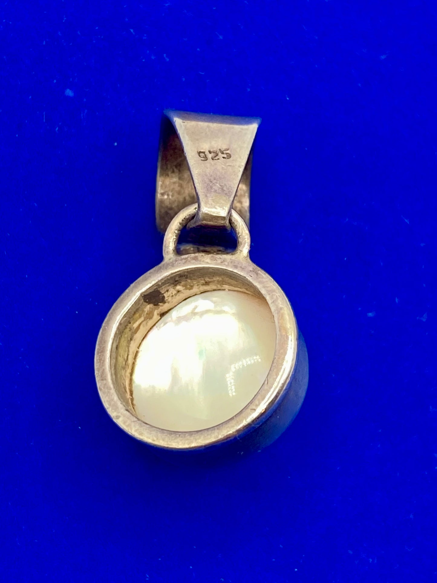 Sterling Silver Mother of Pearl & Topaz Pendant