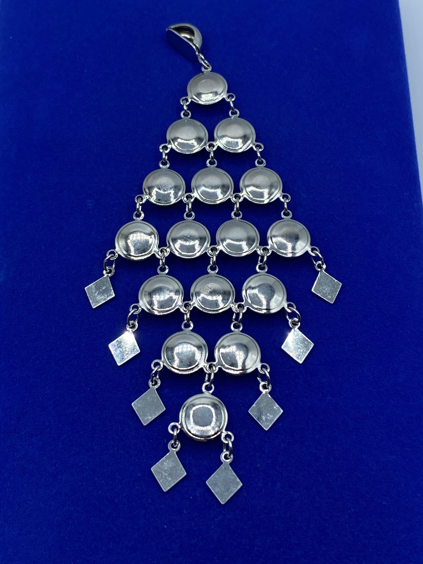 Hematite Silver Tone Dangle Pendant