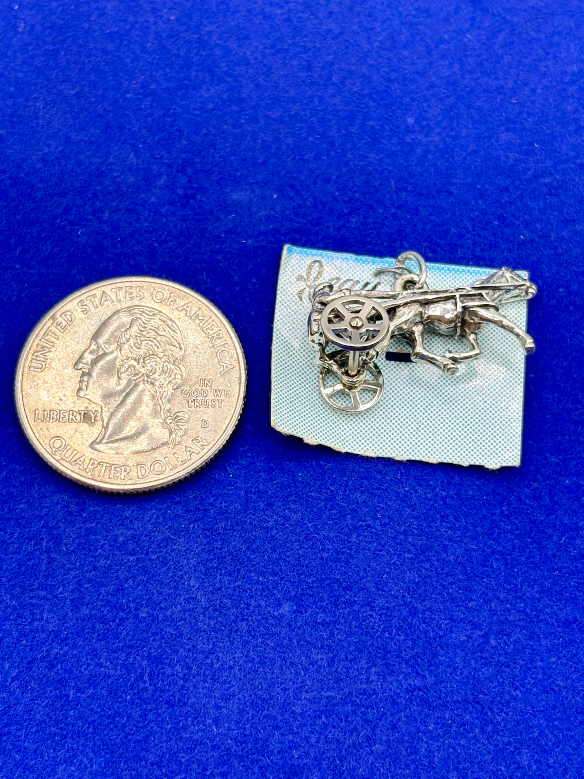 Vintage Beau Sterling Silver Horse Racing Charm NWT