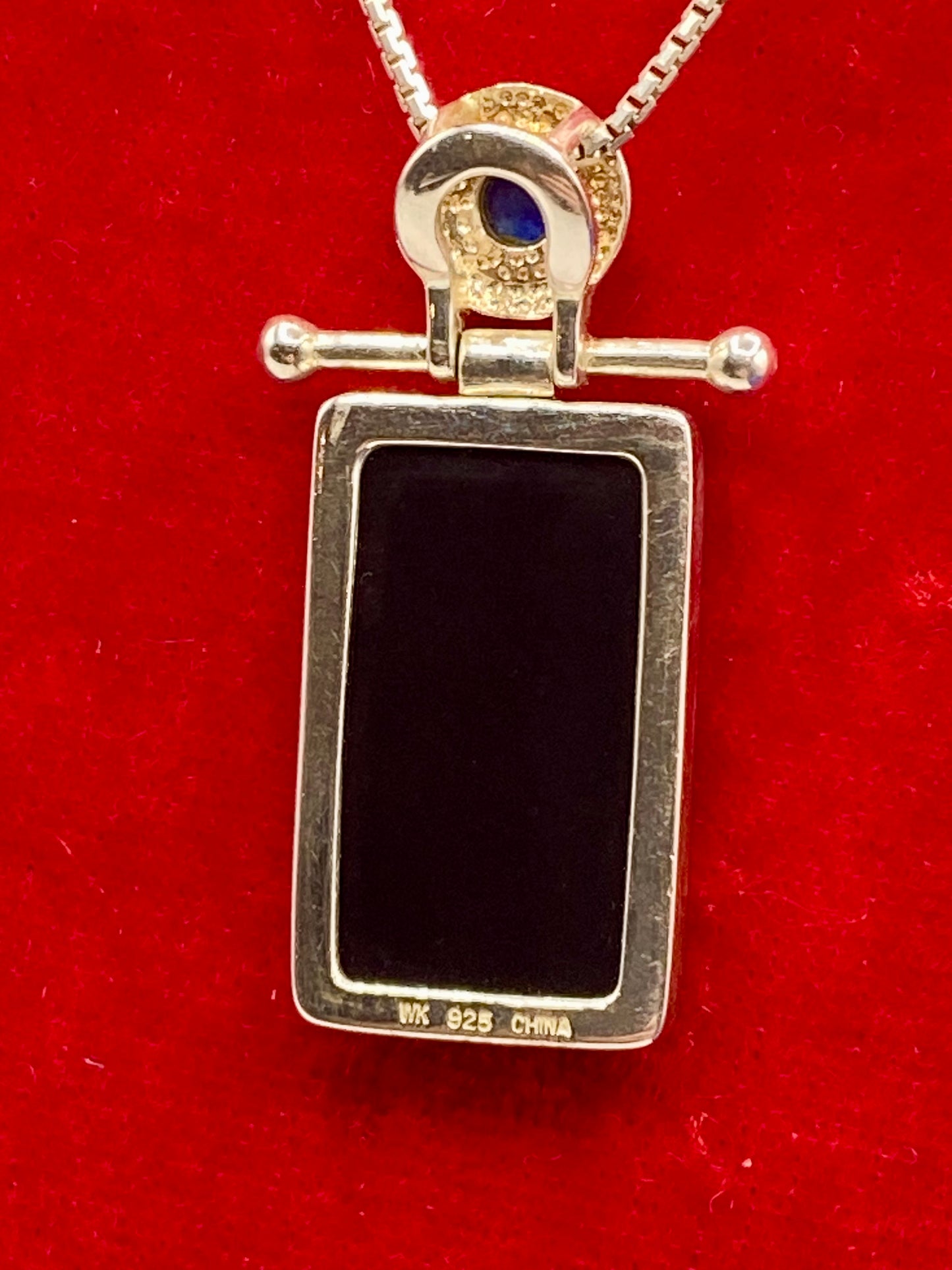 Whitney Kelly Sterling Silver Inlay Gemstone Pendant Necklace