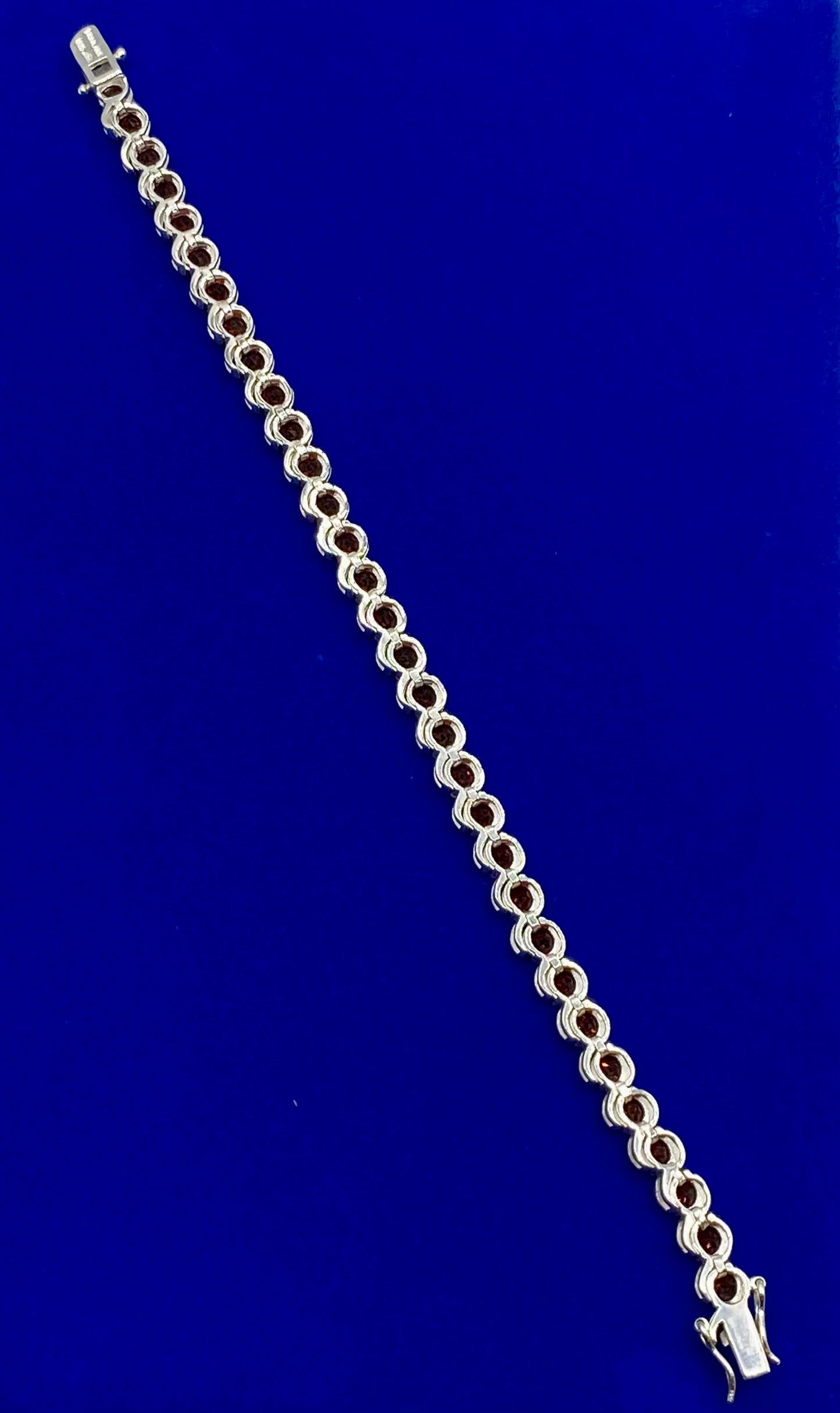 Sterling Silver Thailand Garnet Tennis Bracelet