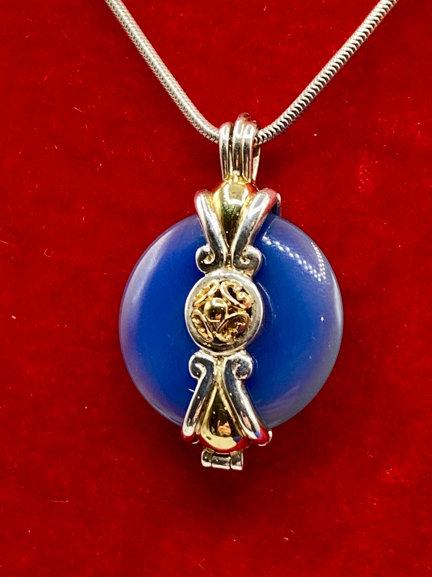 CNA Sterling Silver Interchangeable Gem Disks Necklace